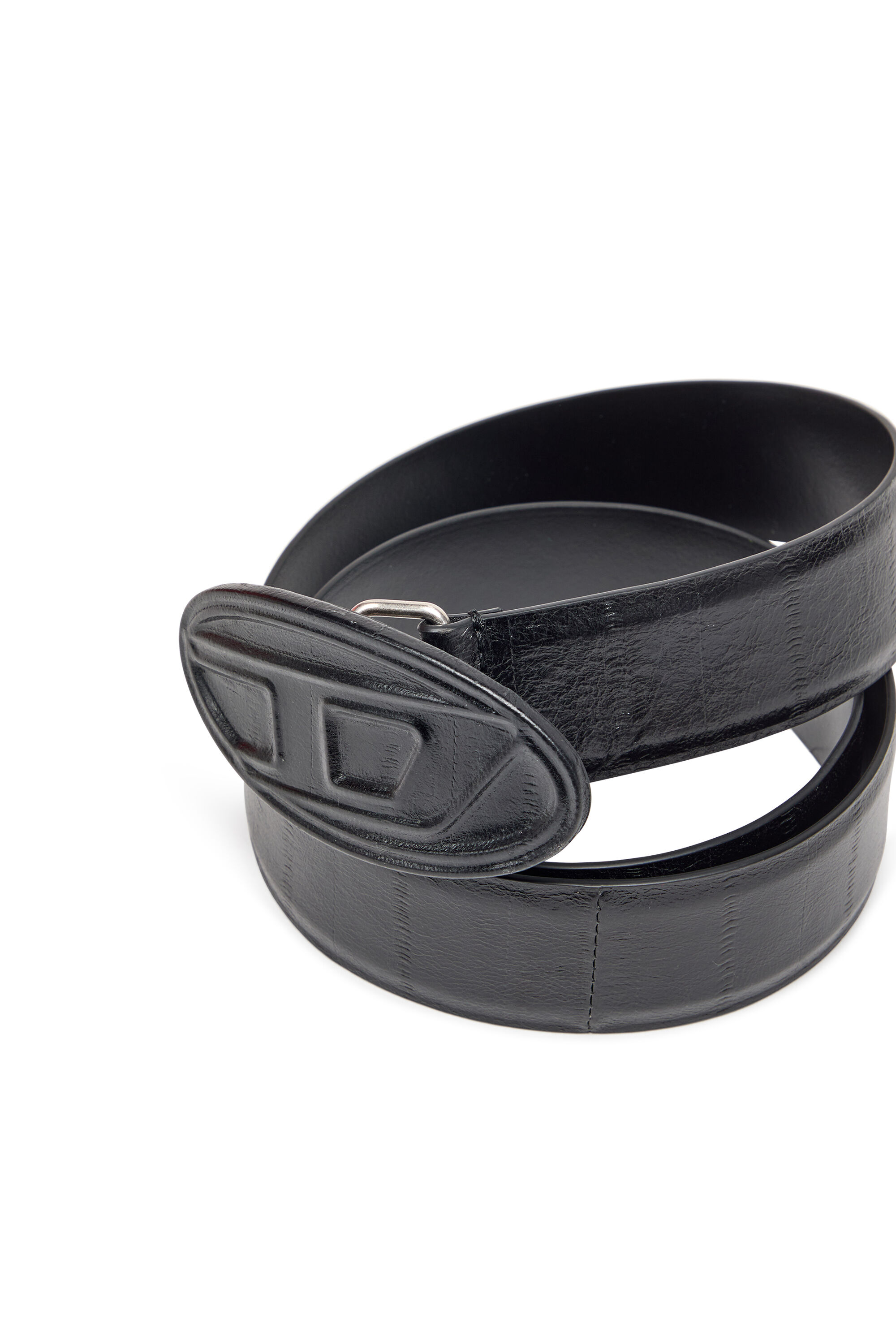 【人気】DIESEL B-1dr belt 黒色の本革ベルト/85 /Black Men's 2.9cm leather belt with oval d logo | Black | Diesel