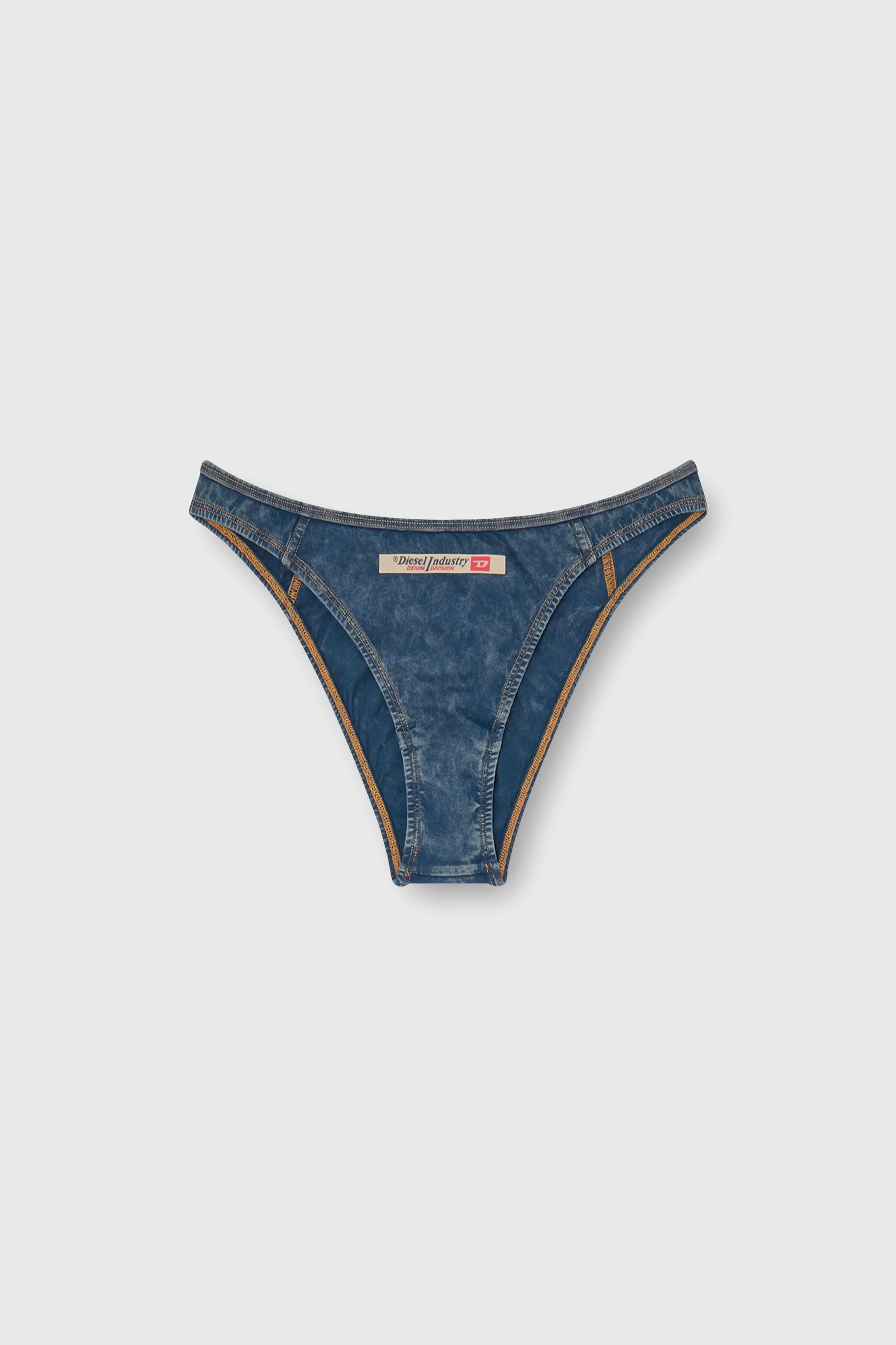 Diesel - AILEEN-DNM, Culotte br&eacute;silienne en coton effet denim Femme in Bleu - 2
