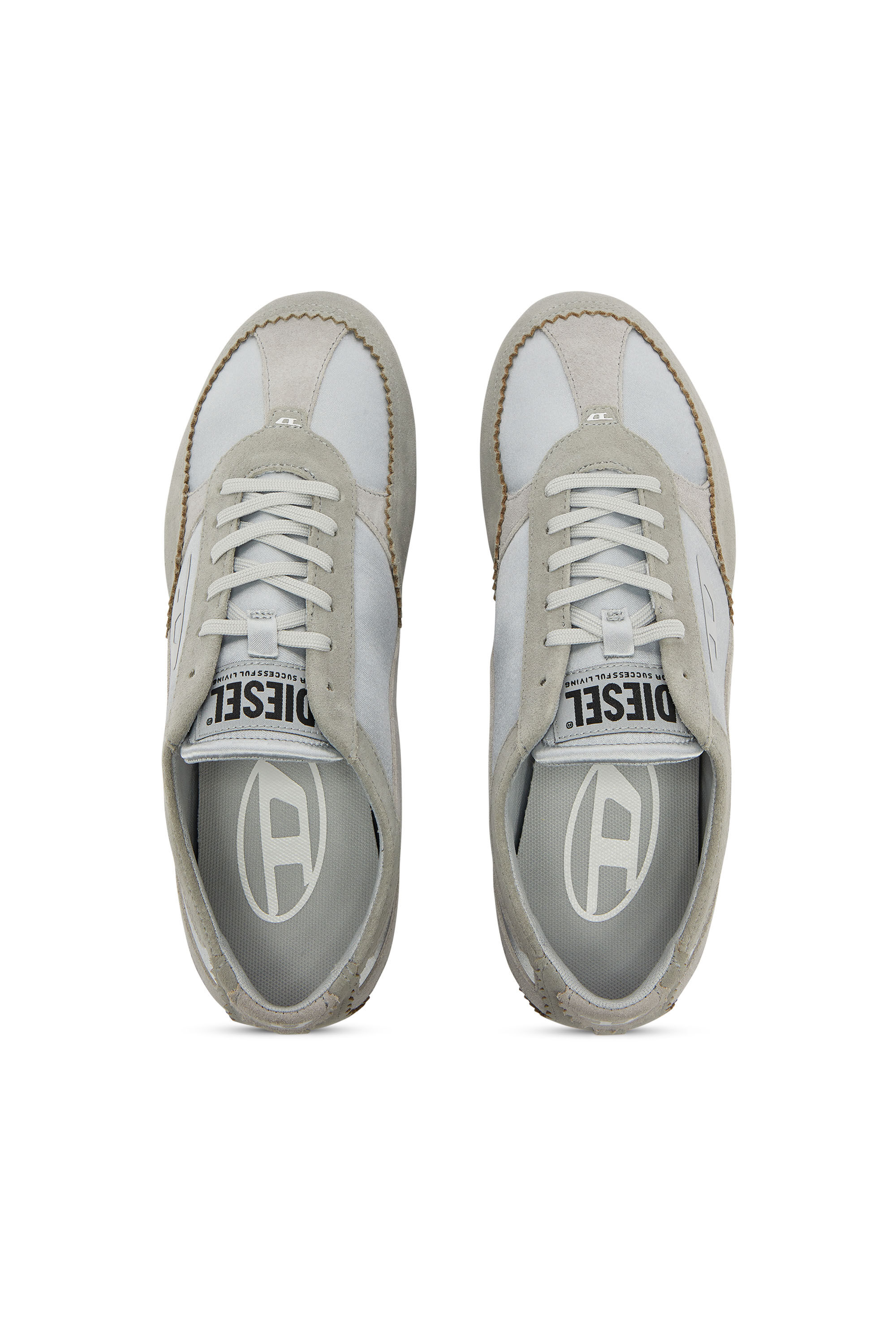 Diesel - D-MILE LOW II W, D-Mile-Baskets avec empi&egrave;cements en su&egrave;de Femme in Bleu - 4