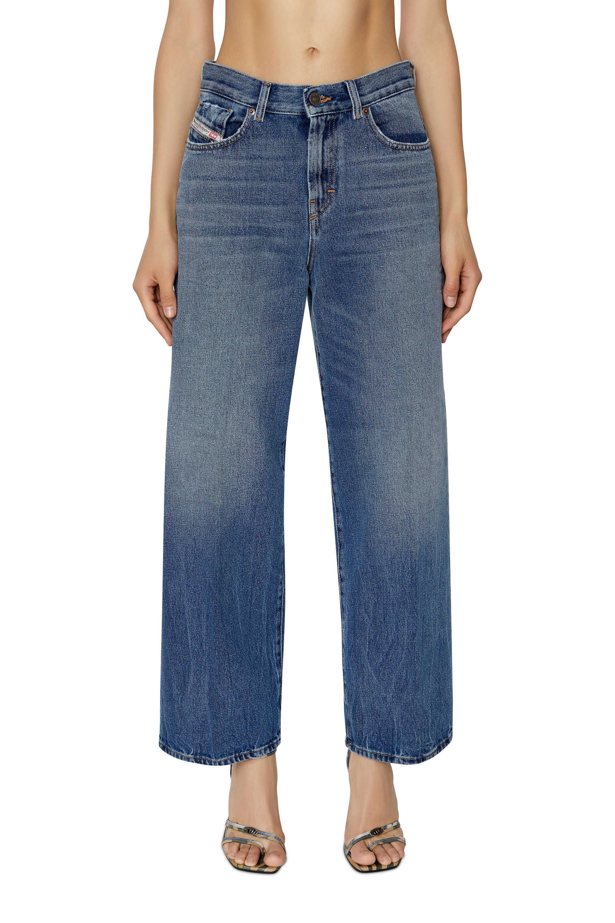 Diesel - 2000 Widee 09E03 Bootcut and Flare Jeans, Medium blue - Image 3