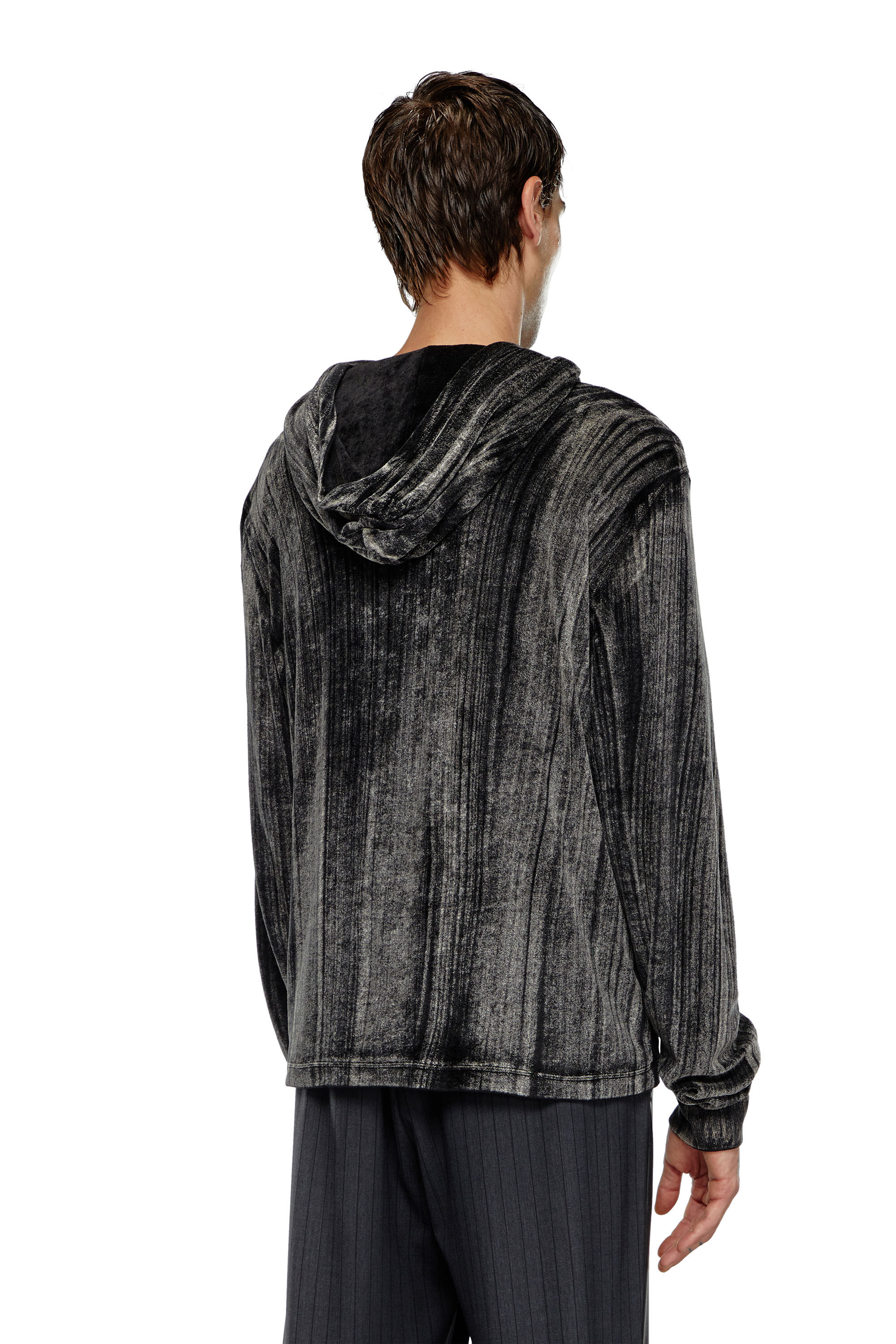 Diesel - T-VELJUST-LS-HOOD, Noir - Image 4