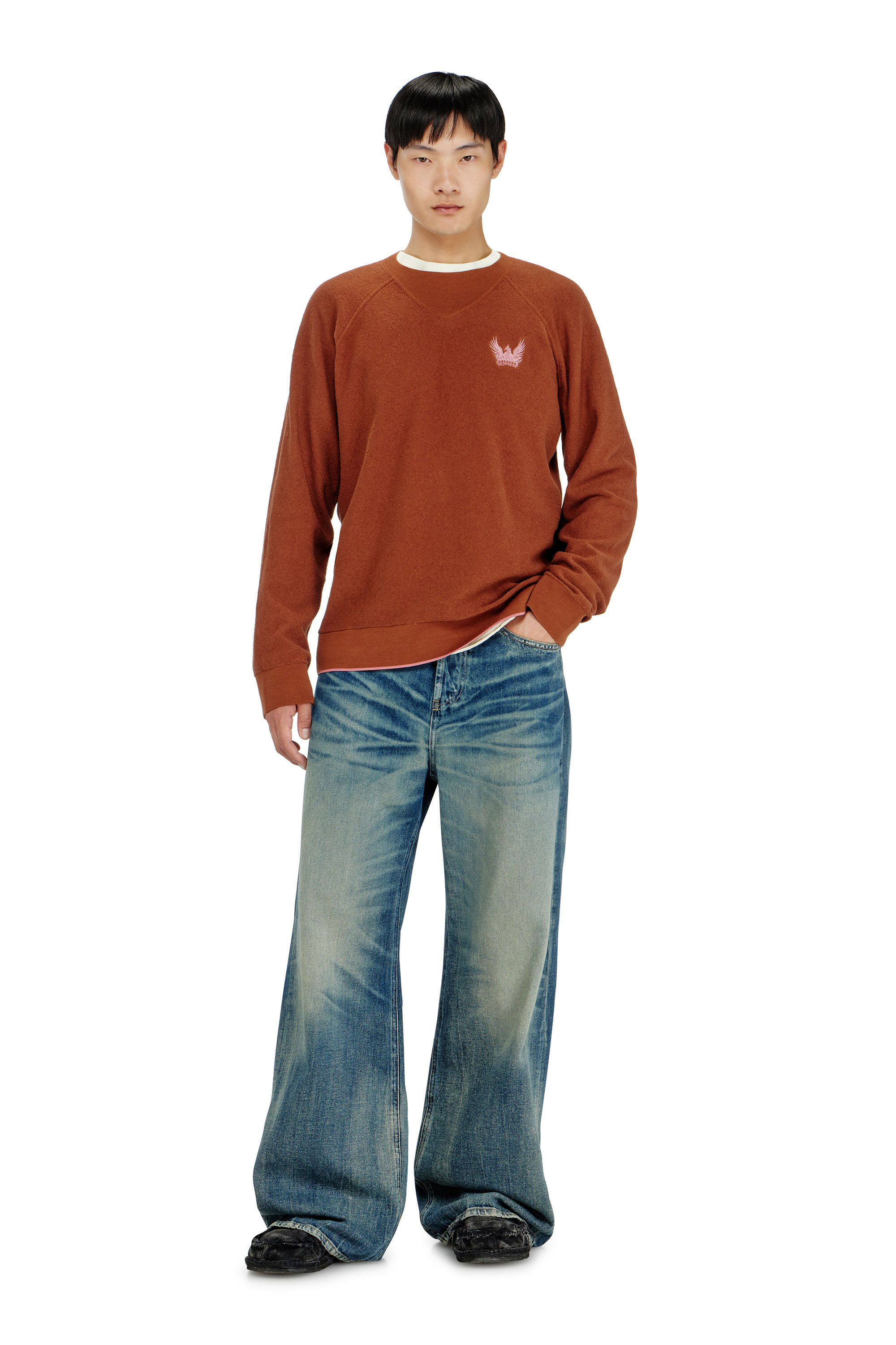 Diesel - K-RALFS, Boucl&eacute; jumper avec broderie Phoenix Homme in ToBeDefined - 1