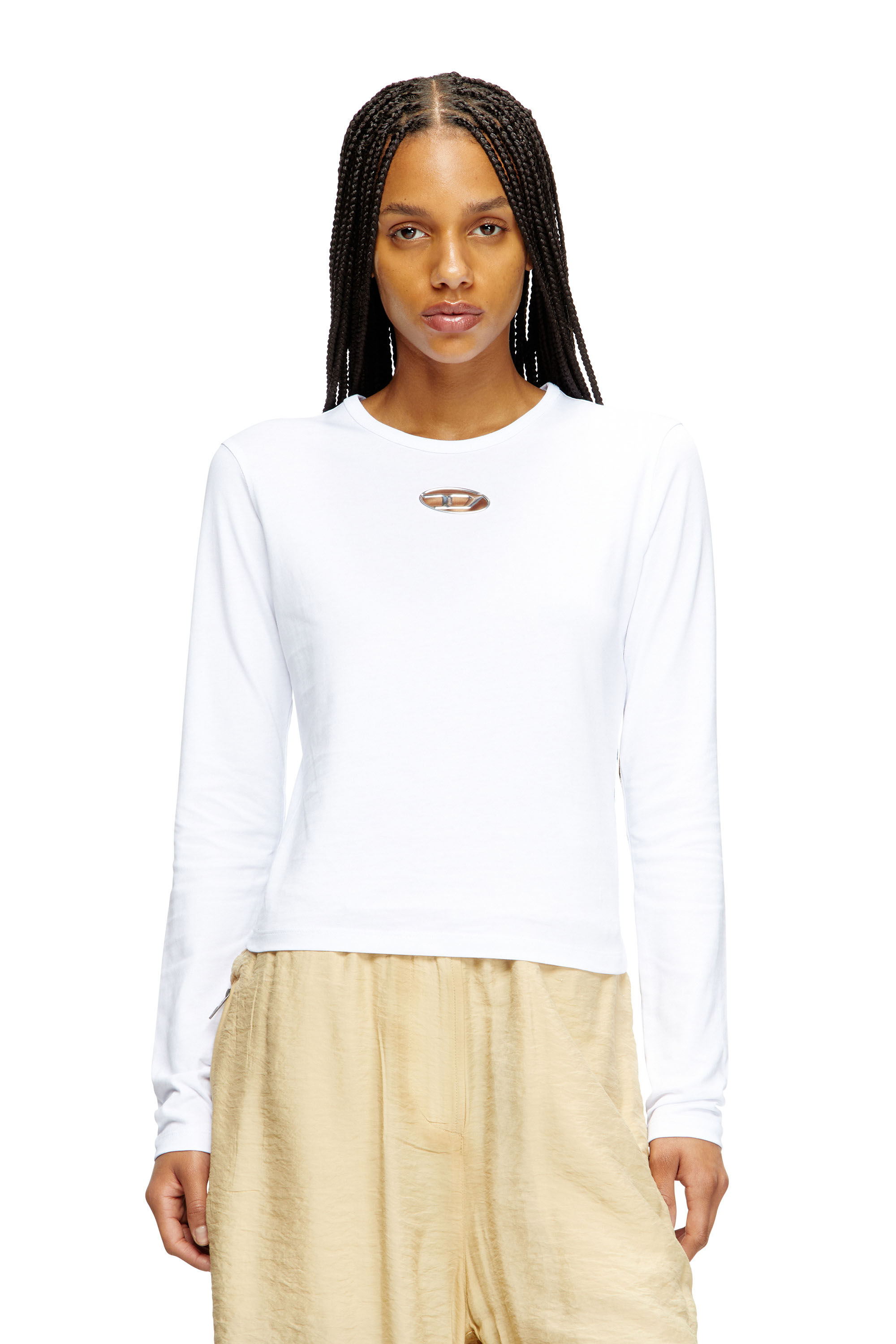Diesel - T-UNCUTIE-LONG-LS-OD, Haut à manches longues avec cut-out Oval D Femme in ToBeDefined - 2