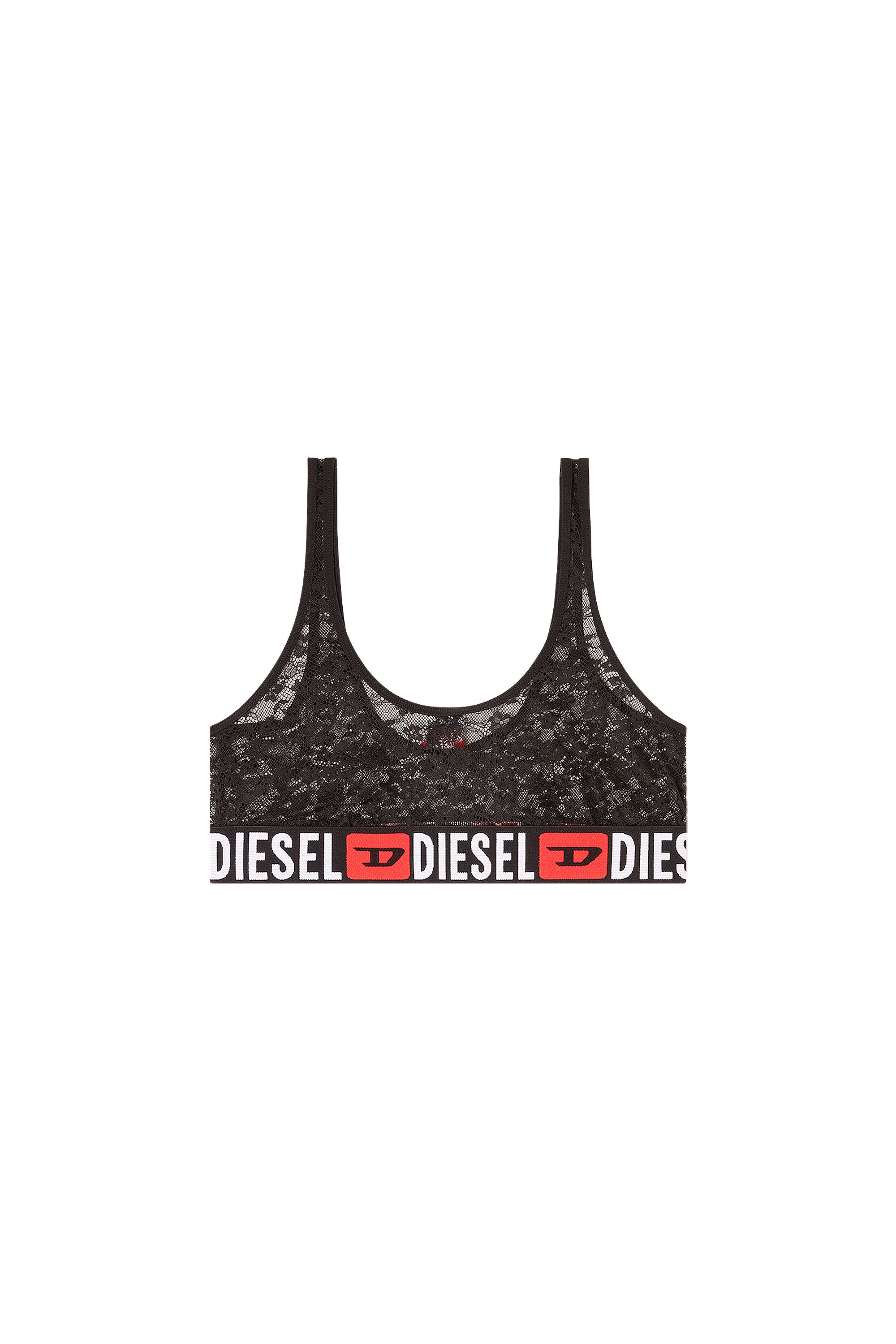 Diesel - UFSB-ORIBA, Brassi&egrave;re en dentelle avec &eacute;lastique &agrave; logo Diesel Femme in Noir - 2