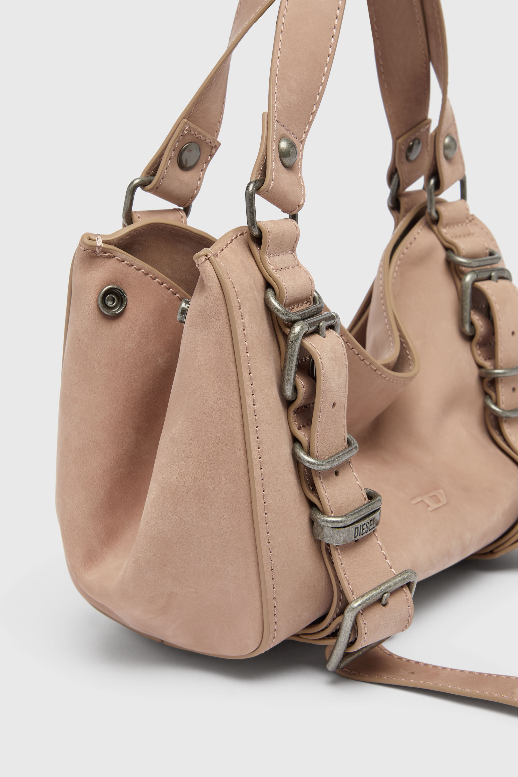 Diesel - D-ONE TOPHANDLE S, D-One-Sac small &agrave; poign&eacute;e sup&eacute;rieure en cuir trait&eacute; Femme in Rose - 6