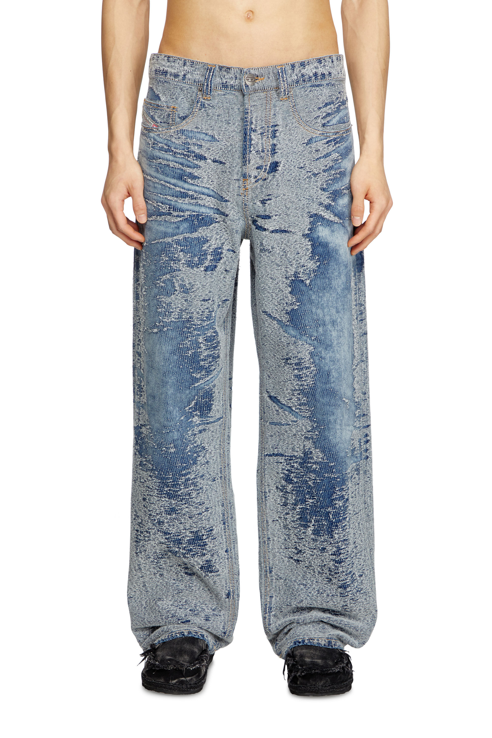Diesel - Relaxed Jeans 2001 D-Macro 007W4 Homme, Bleu moyen - Image 3