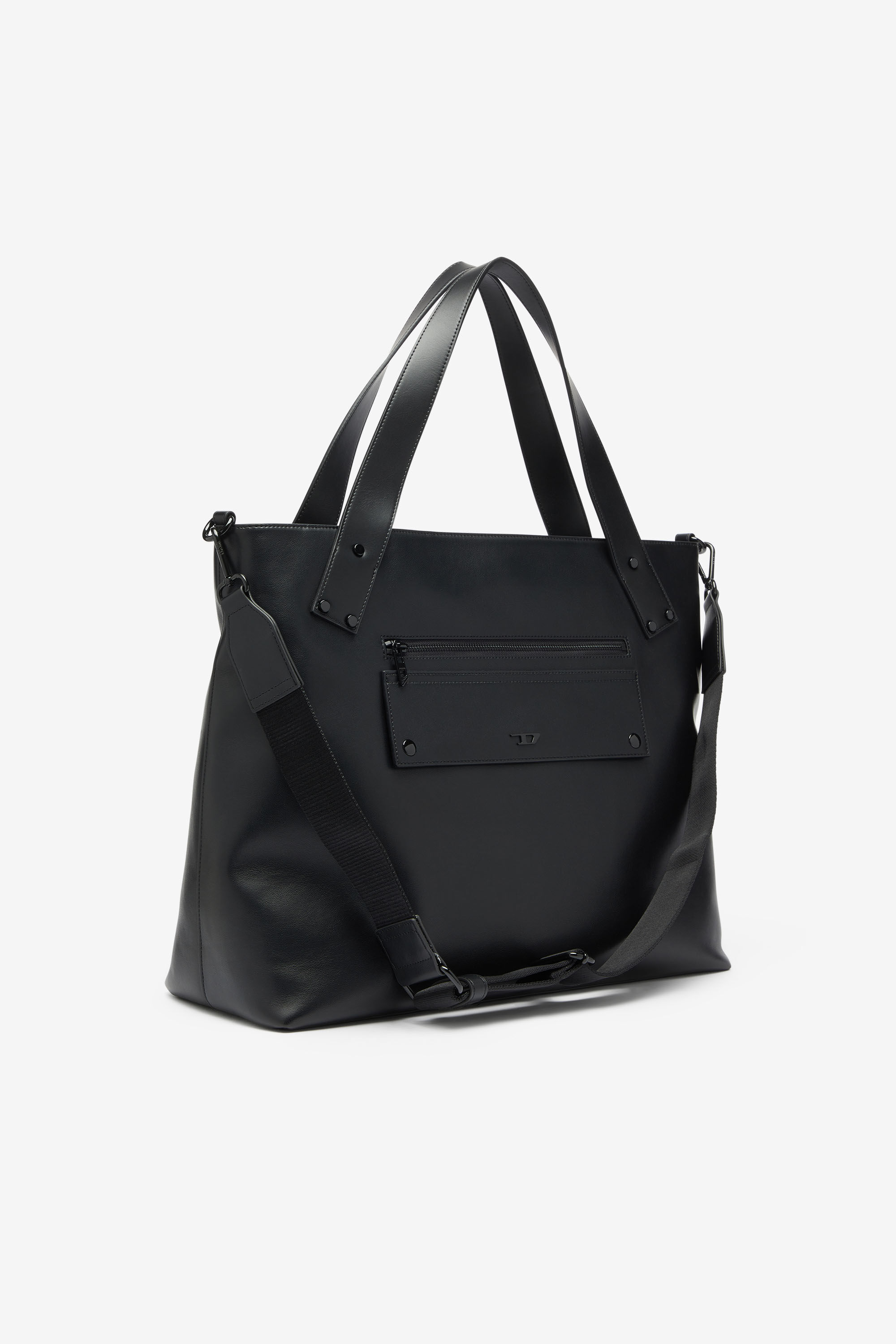 Diesel - RIVET-D TOTE E\W, Rivet-D - Sac shopping zipp&eacute; avec poche &agrave; rabat Homme in Noir - 5