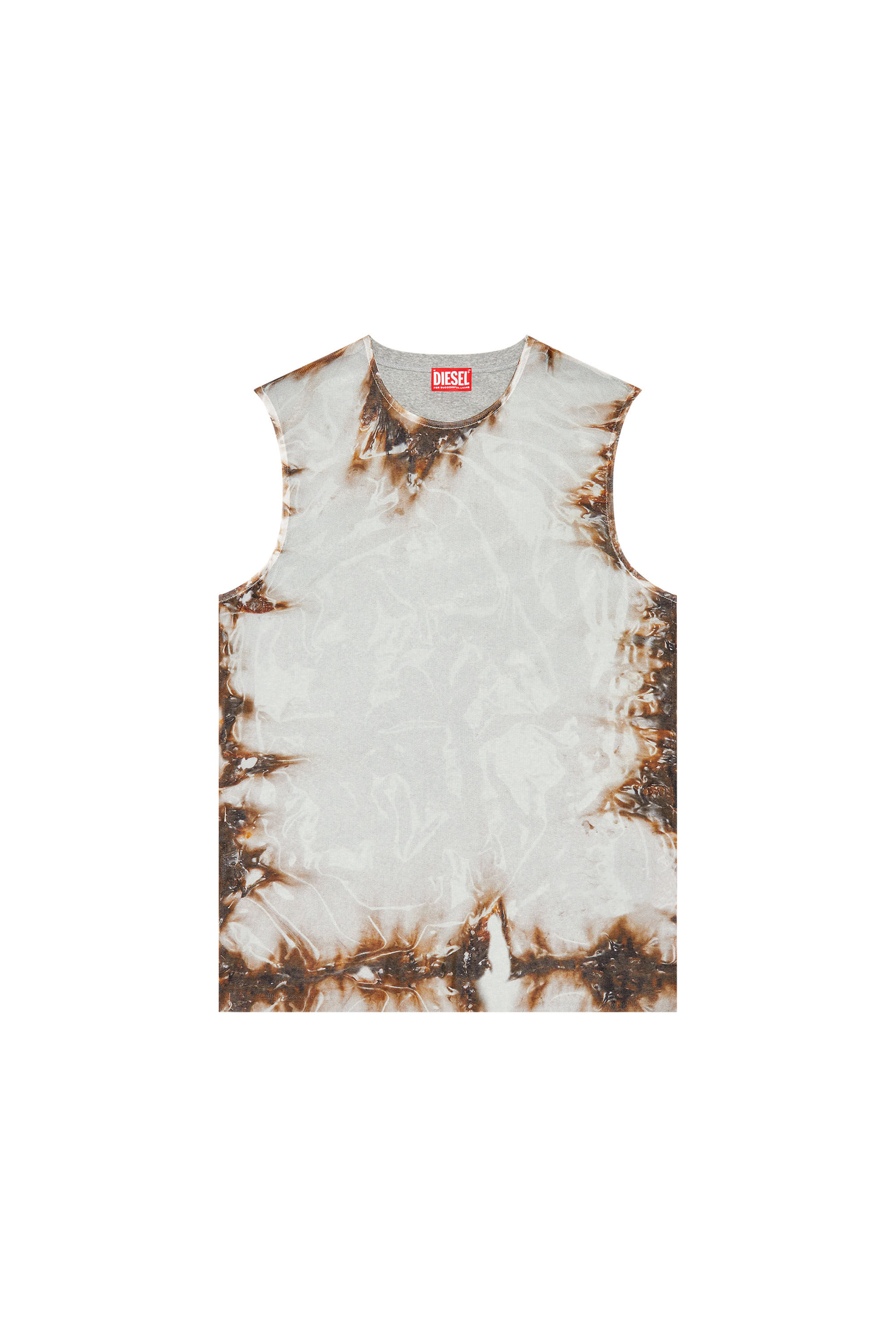 Diesel - T-BISCO-BURN-ART, Top en tulle avec imprimé plastique brûlé Homme in Polychrome - 2