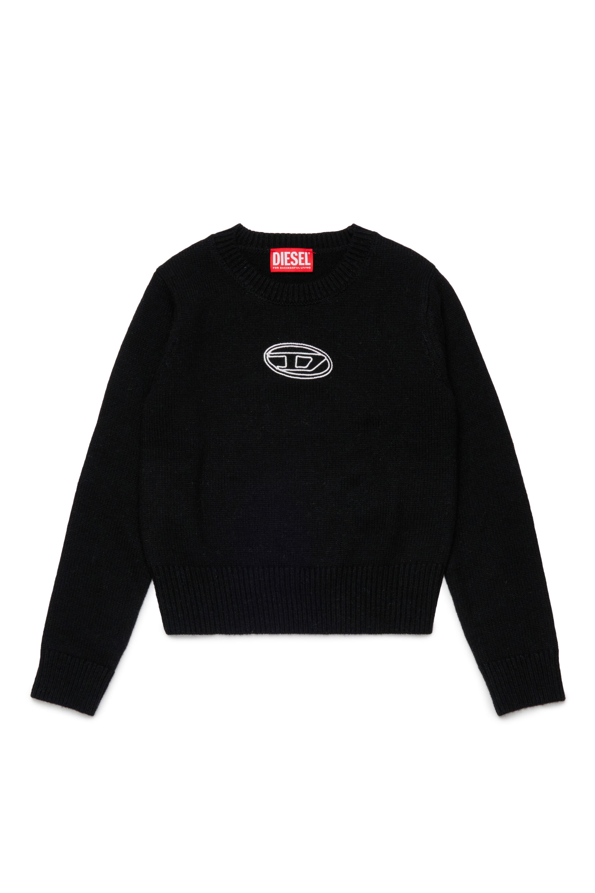 Diesel - KLESSY, Pull en laine mélangée avec logo Femme in Noir - 1