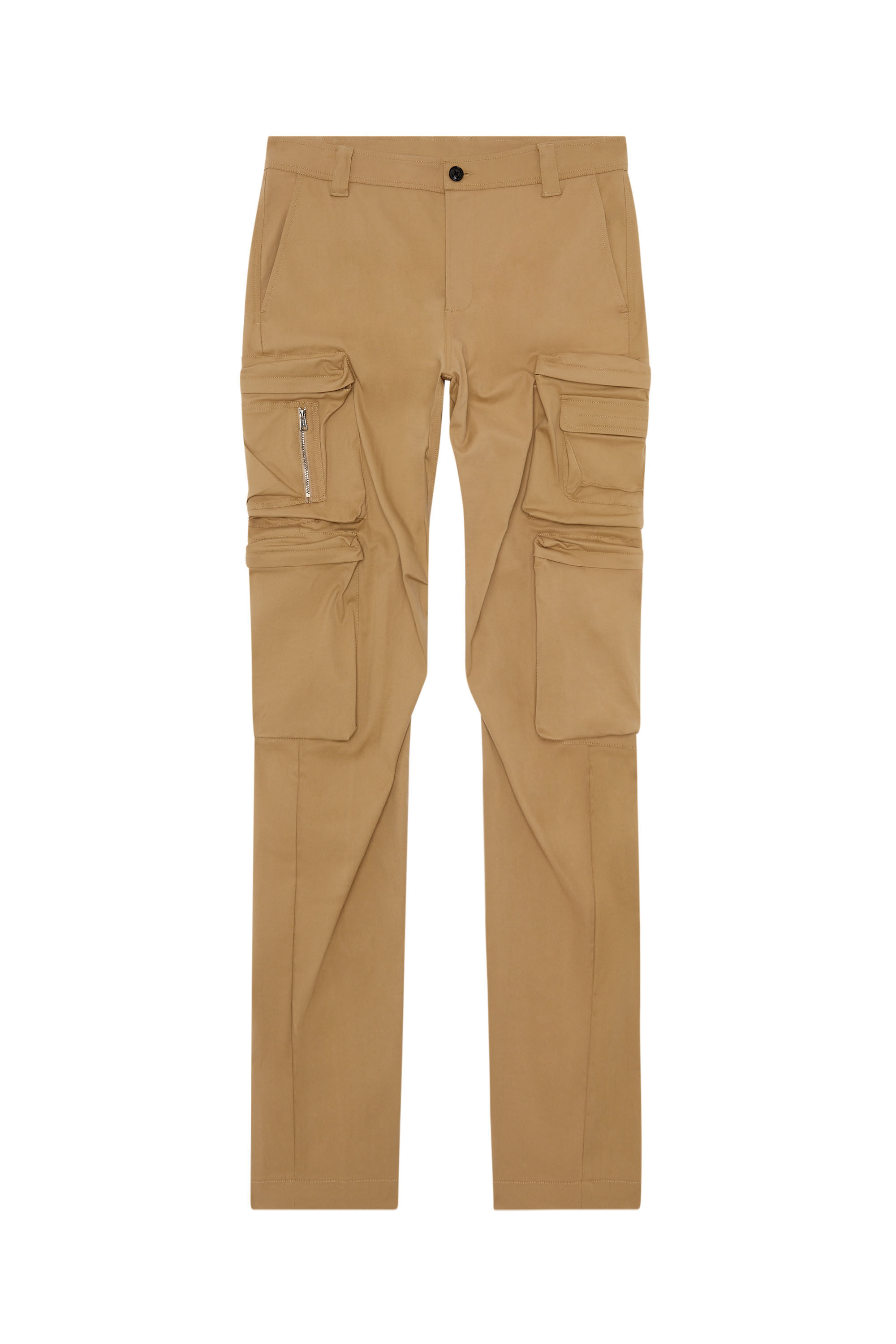 Diesel - P-ARLEM, Man's Cargo pants with zip pocket in Light Brown - 2