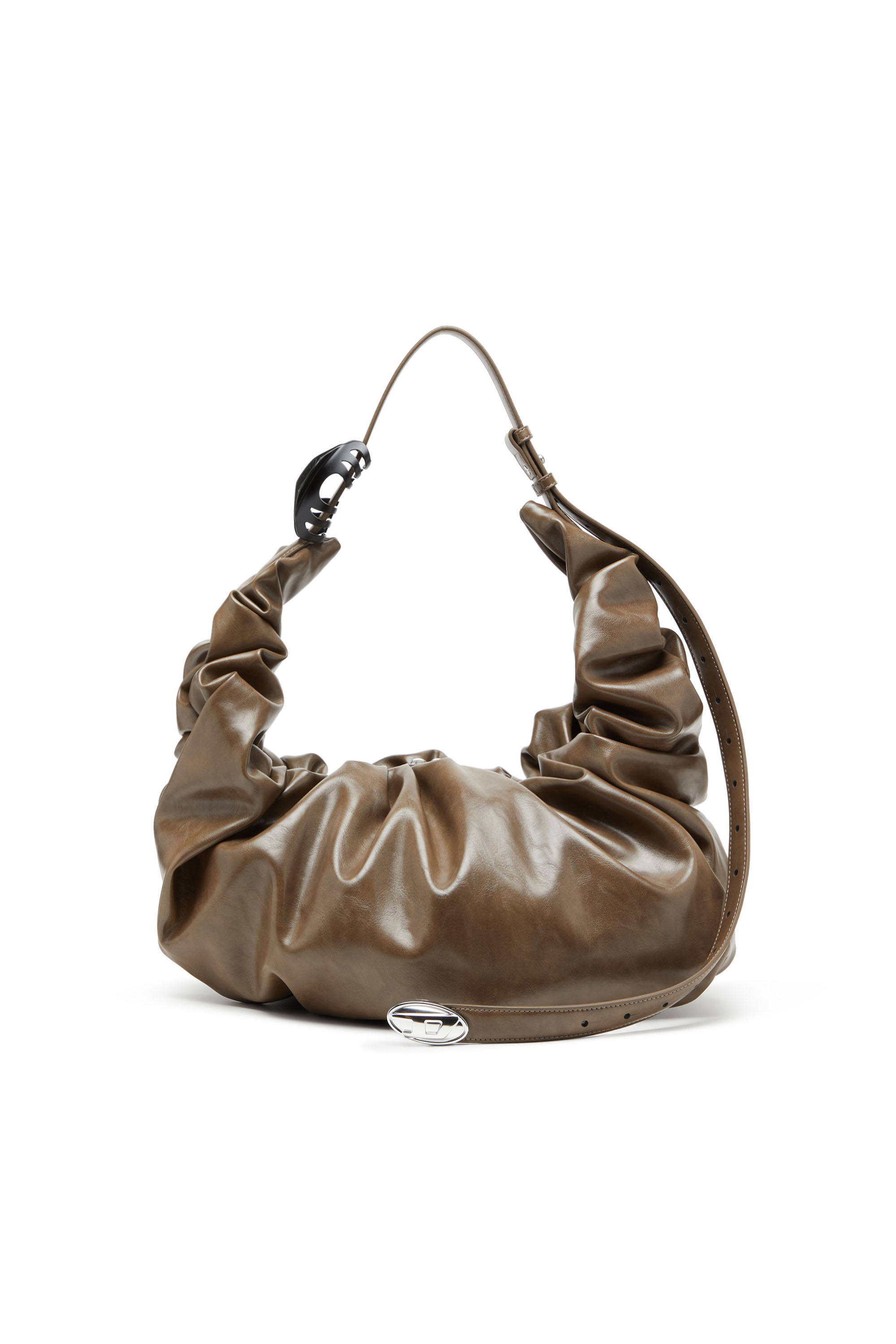Diesel - GRAB-D HOBO L, Grand sac hobo froissé en PU brillant Femme in ToBeDefined - 1