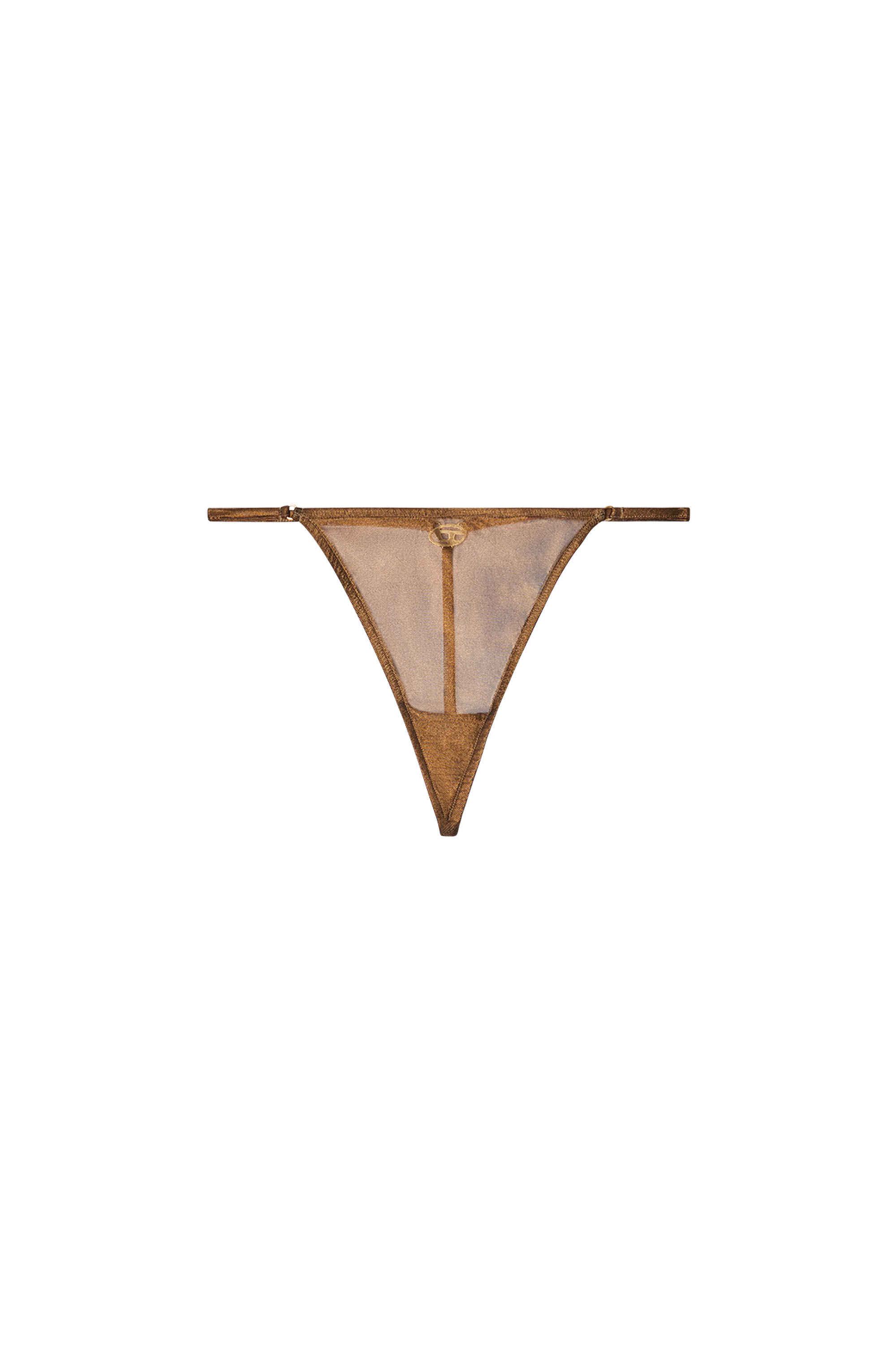 Diesel - D-STRING-GFT, String transparent avec détail Oval D Femme in Doré - 2
