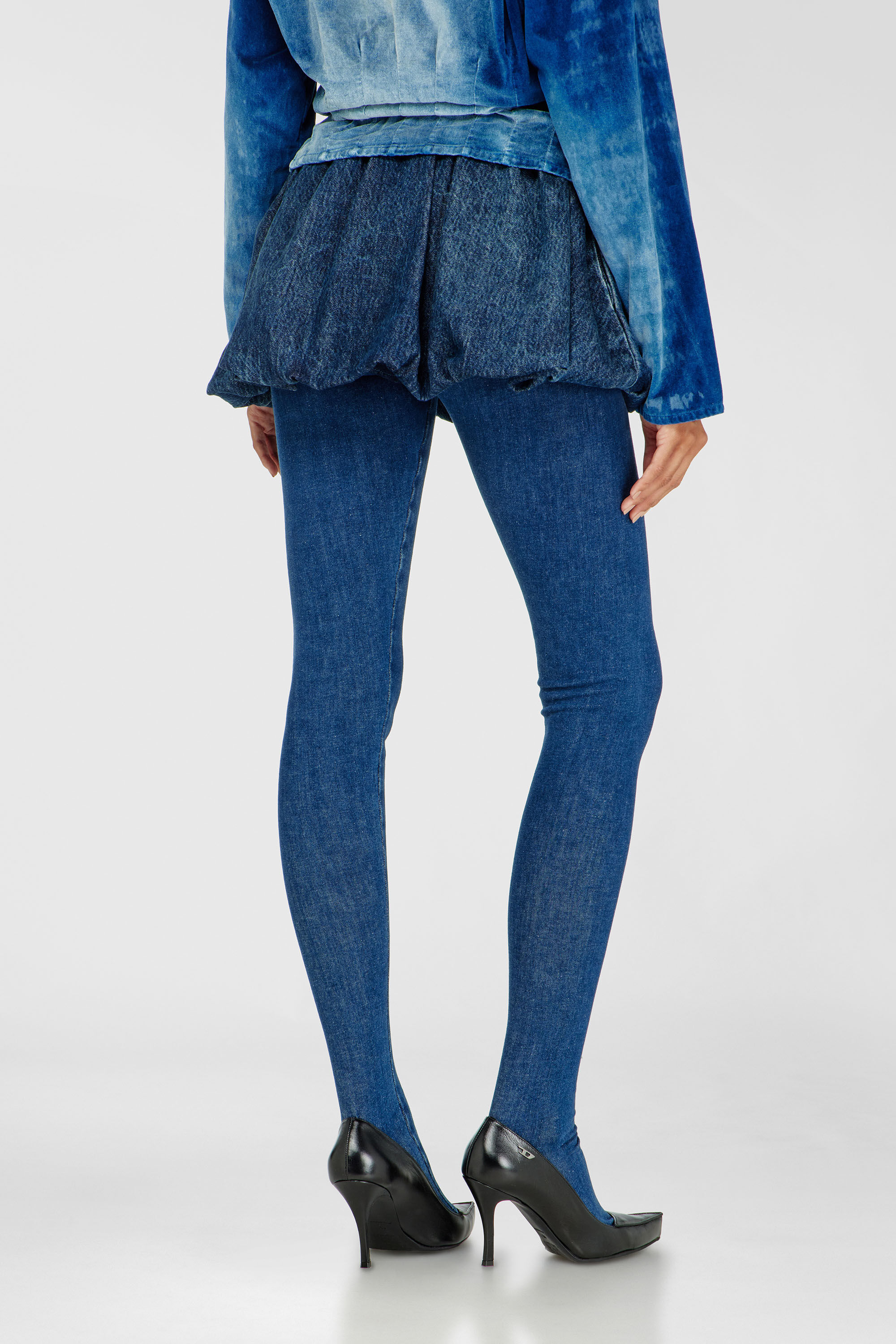 Diesel - DE-MUJ-FSJ2, Jupe courte &agrave; volants en denim Femme in Bleu - 4