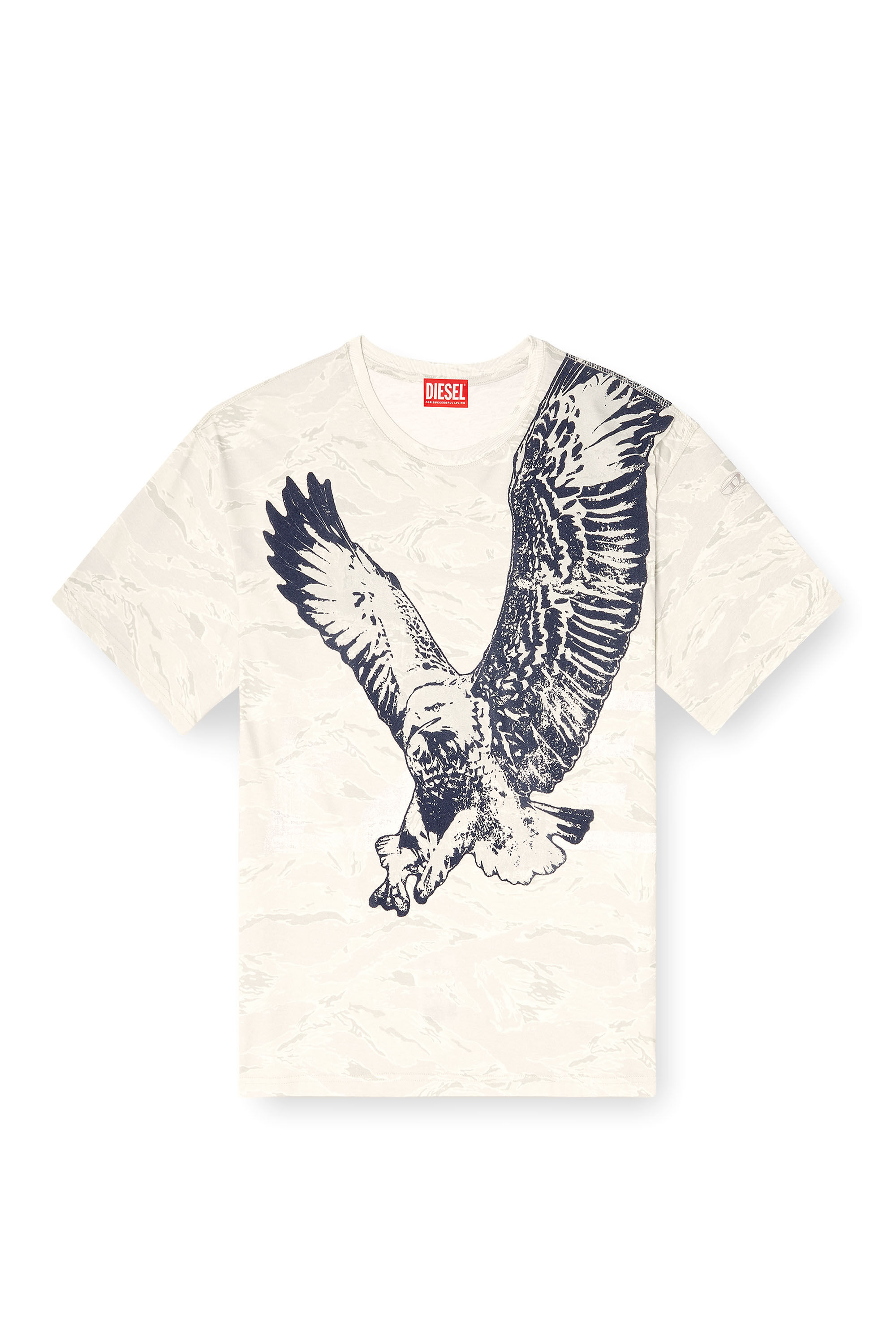 Diesel - T-BOXT-T14, Man's Camo T-shirt with eagle print in Beige - 2