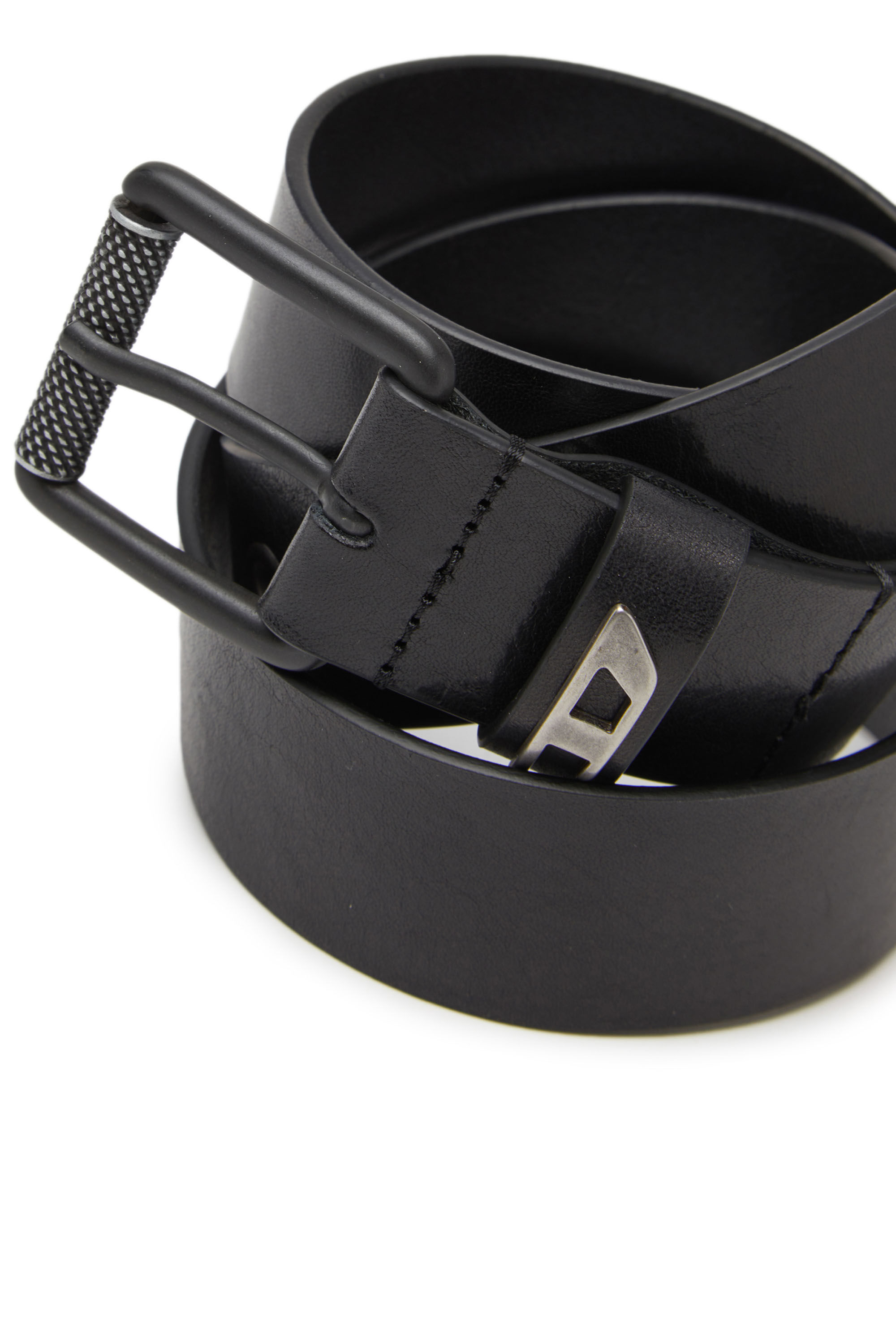 t*t様 DIESEL D buckle belt B-INLAY: Leather belt with metal oval D logo | Diesel
