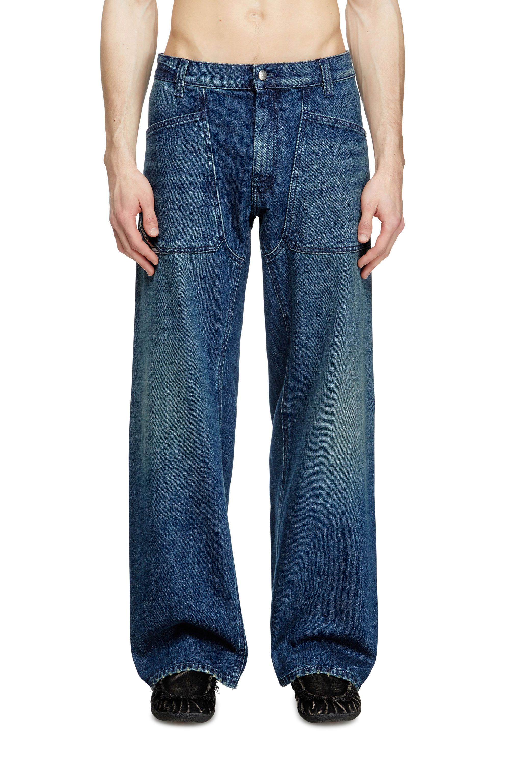 Diesel - Relaxed Jeans D-Zeta 0DBDS Homme, Bleu Foncé - Image 3
