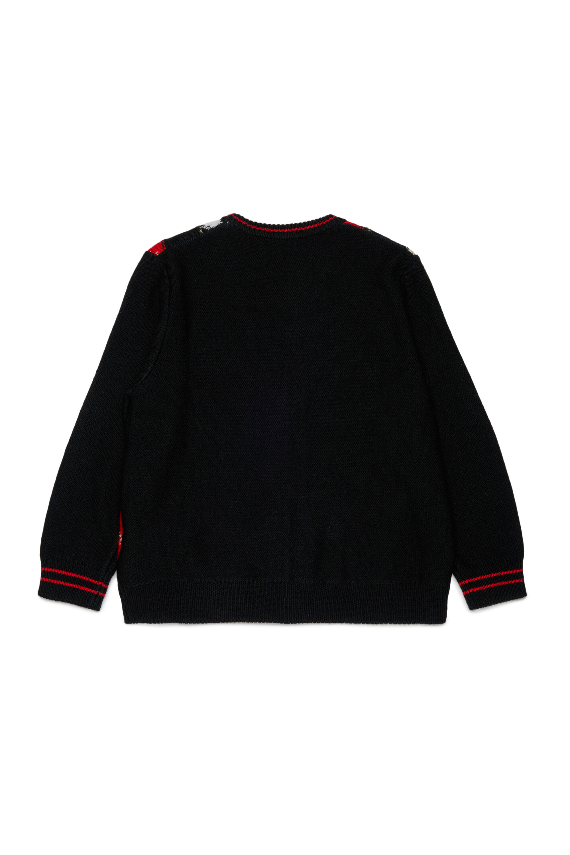 Diesel - KROMYCARDIGAN OVER, Cardigan en laine m&eacute;lang&eacute;e &agrave; motif argyle Mixte in Noir - 2