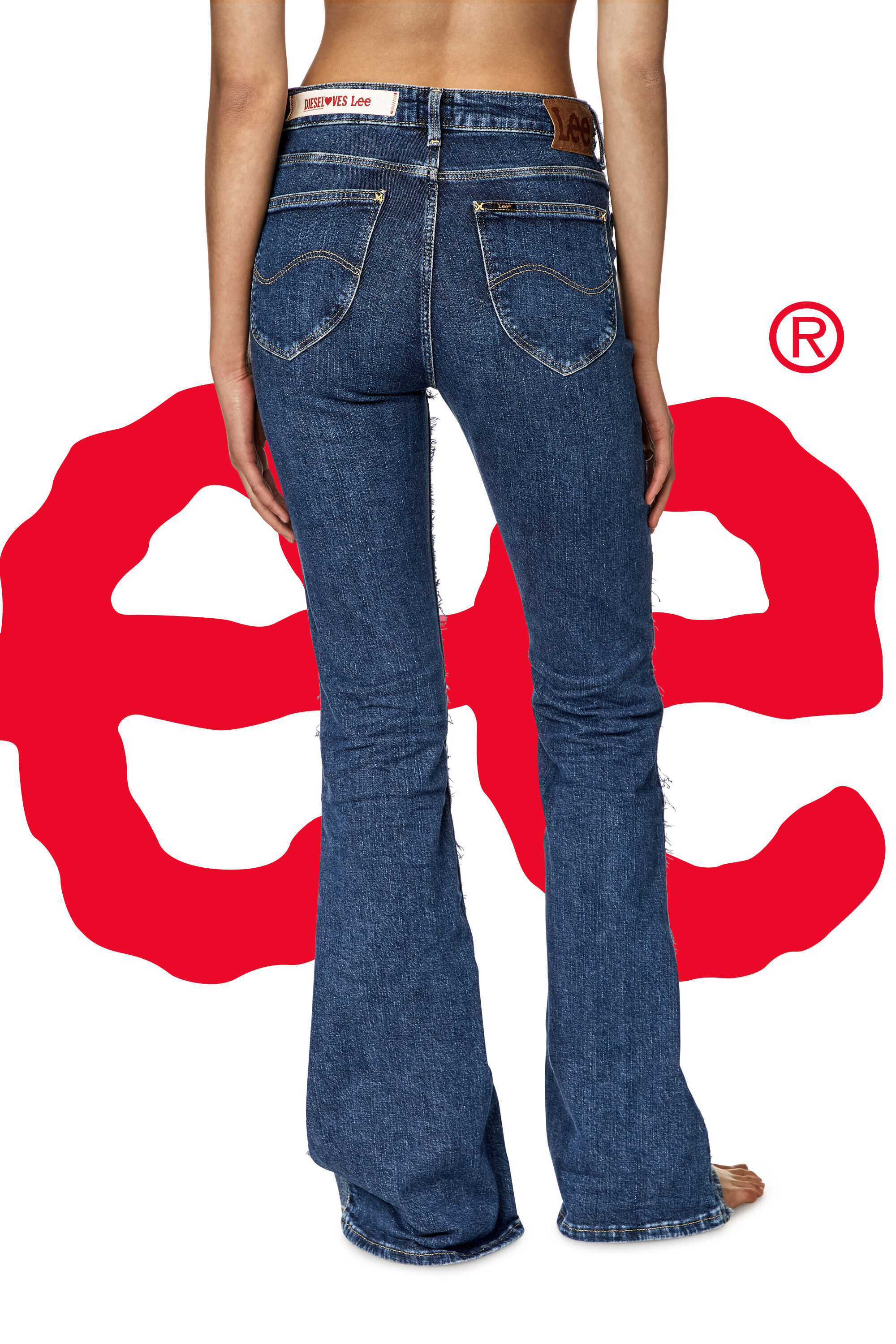 Diesel - Bootcut and Flare Jeans Dieseloves 01 09K46, Bleu moyen - Image 6