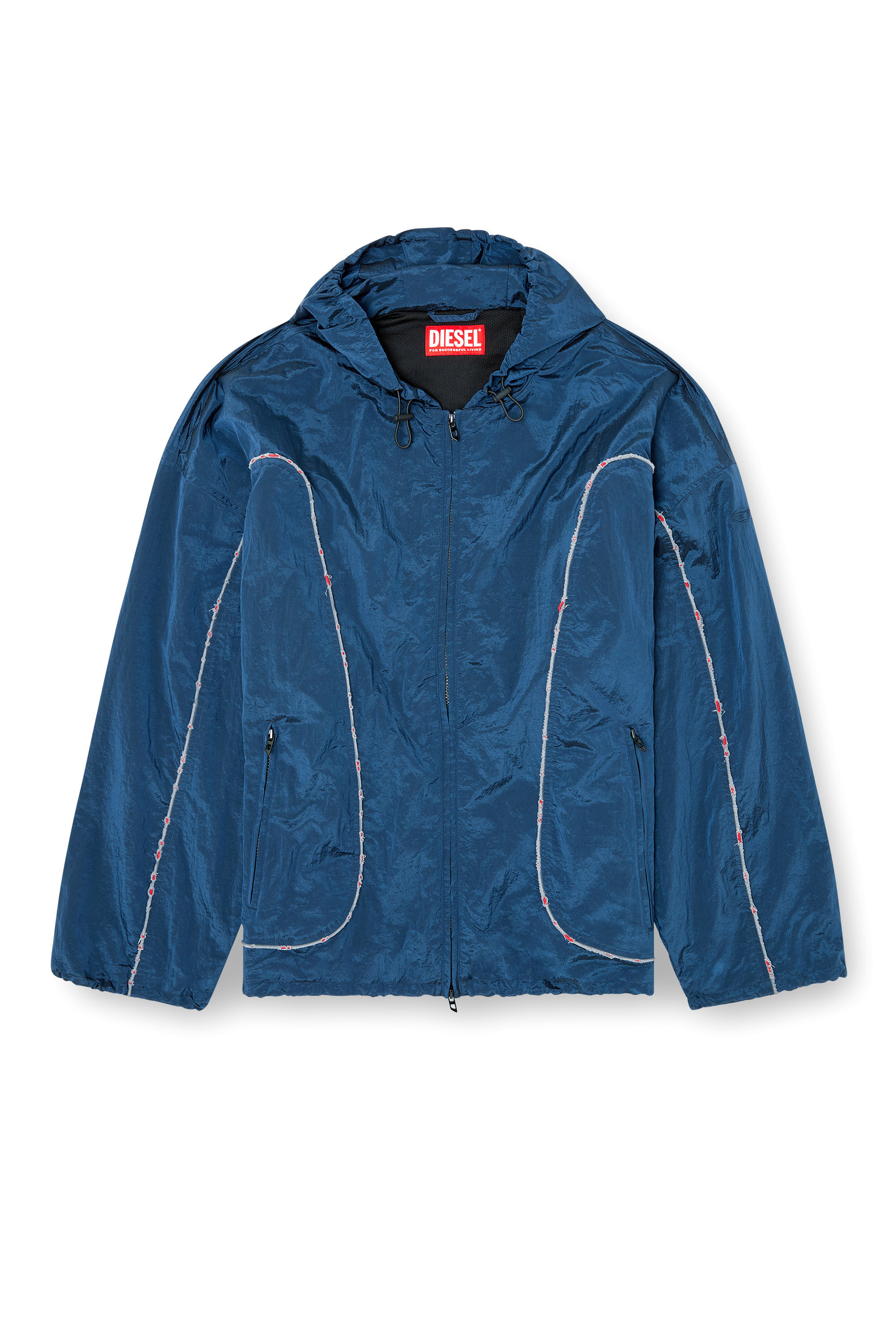 Diesel - J-ANTHEIT, Coupe-vent avec passepoil destroy Homme in Bleu - 2