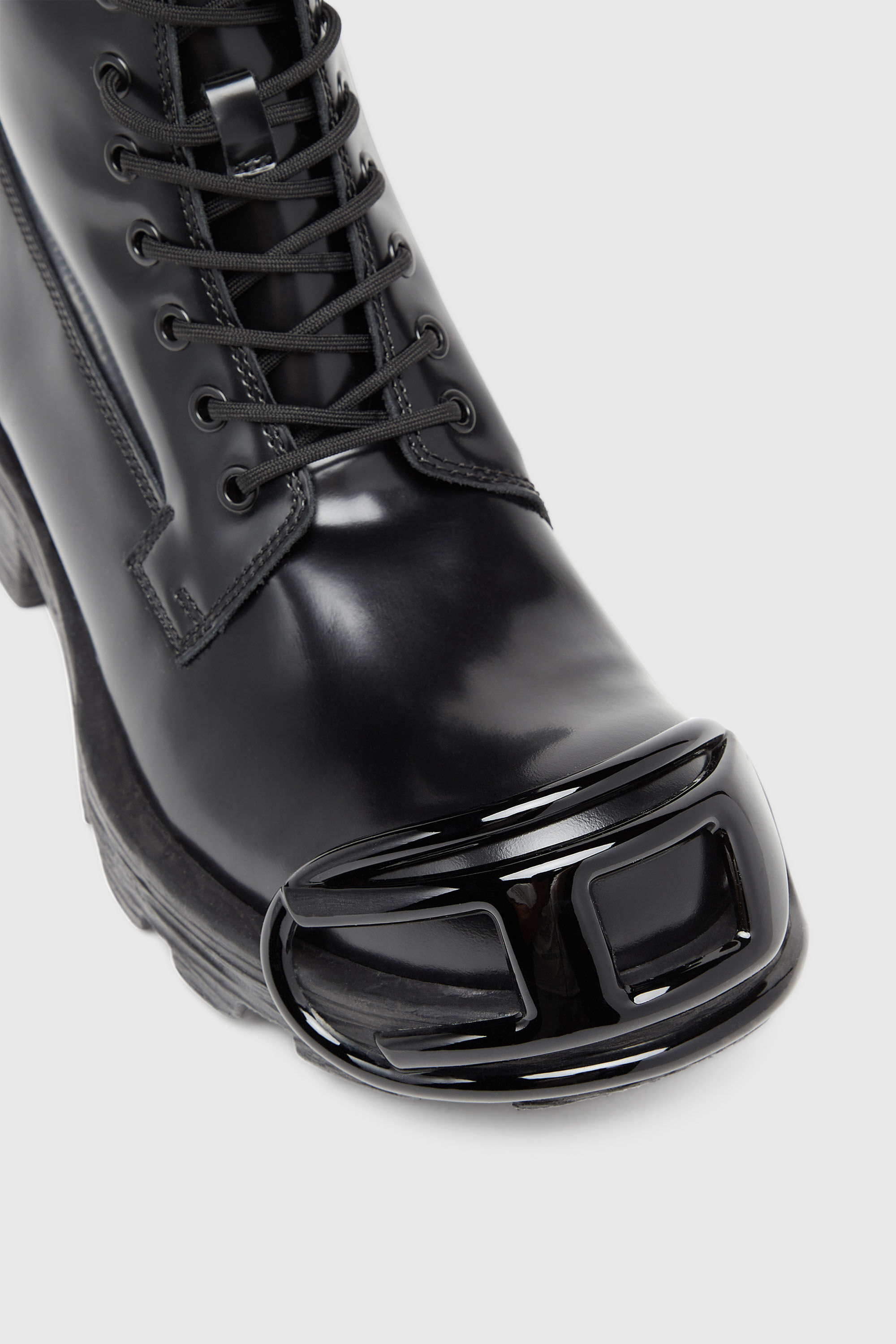Diesel - D-HAMMER BT D, D-Hammer-Bottes en cuir avec embout Oval D Homme in Noir - 4