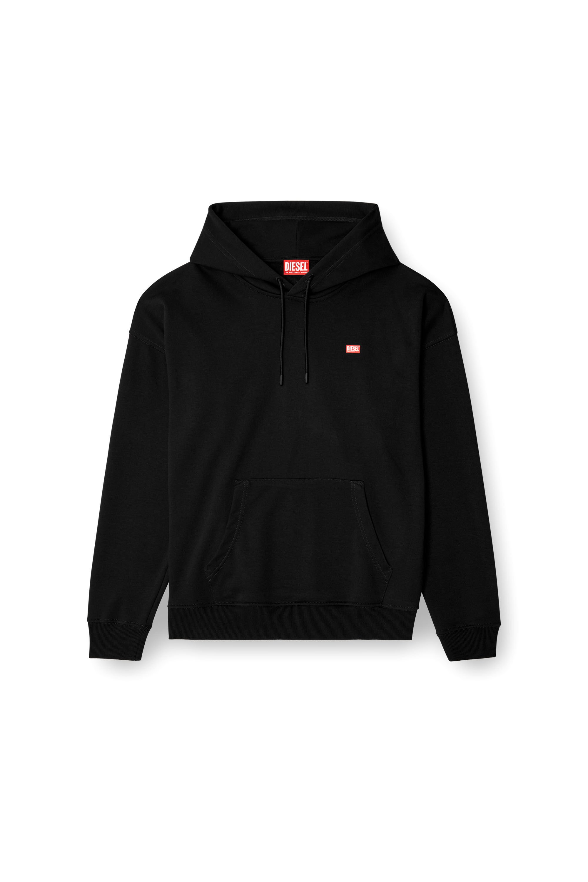 ★DIESEL★ SlopR1 Hood Black A164010HYAT9XX A164010HYAT9XXSS Men's Hoodie with small logo | Black | Diesel