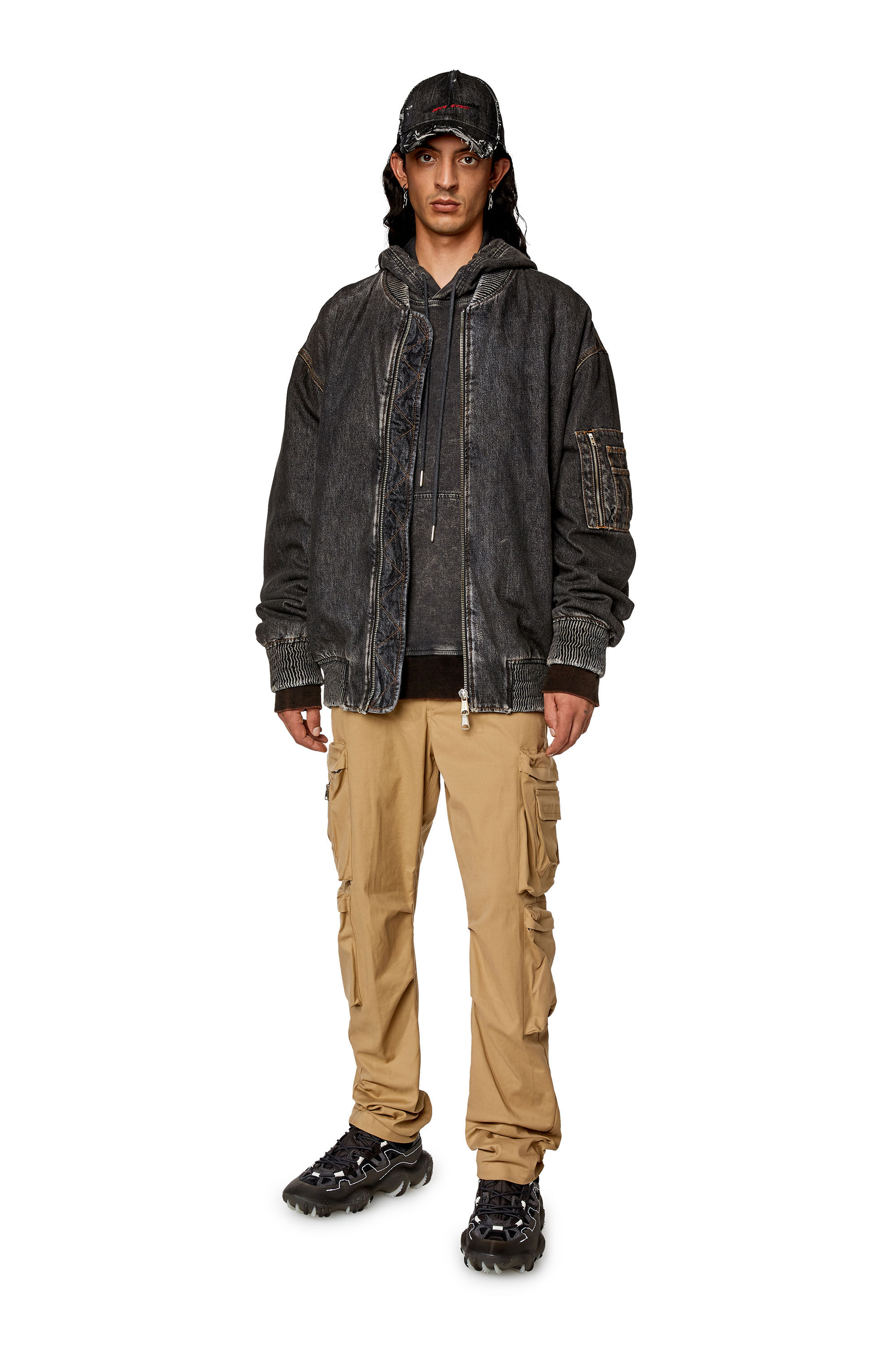 Diesel - P-ARLEM, Man's Cargo pants with zip pocket in Light Brown - 1