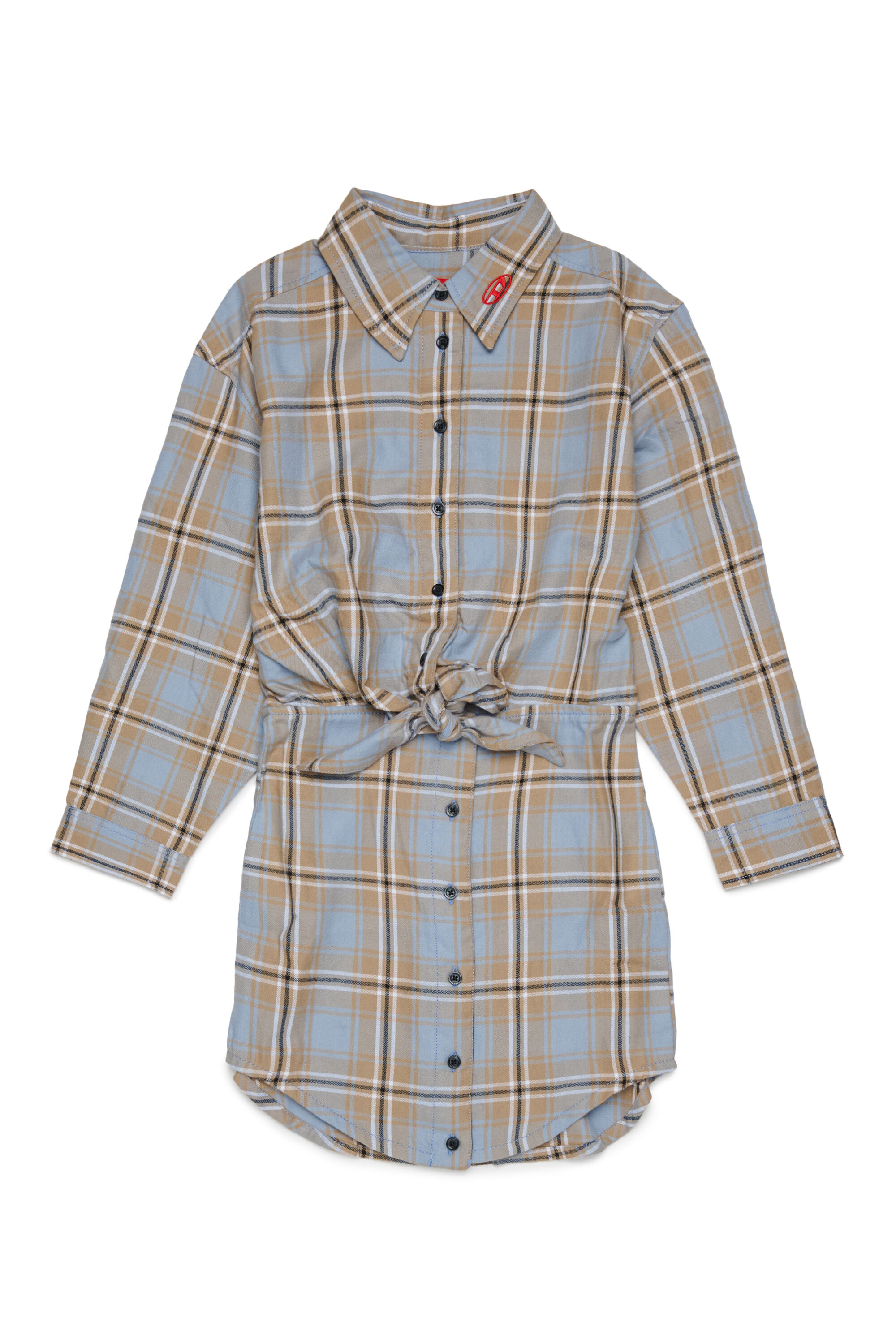 Diesel - DESUSANIS, Robe-chemise en coton &agrave; carreaux avec ceinture nou&eacute;e Femme in Polychrome - 1