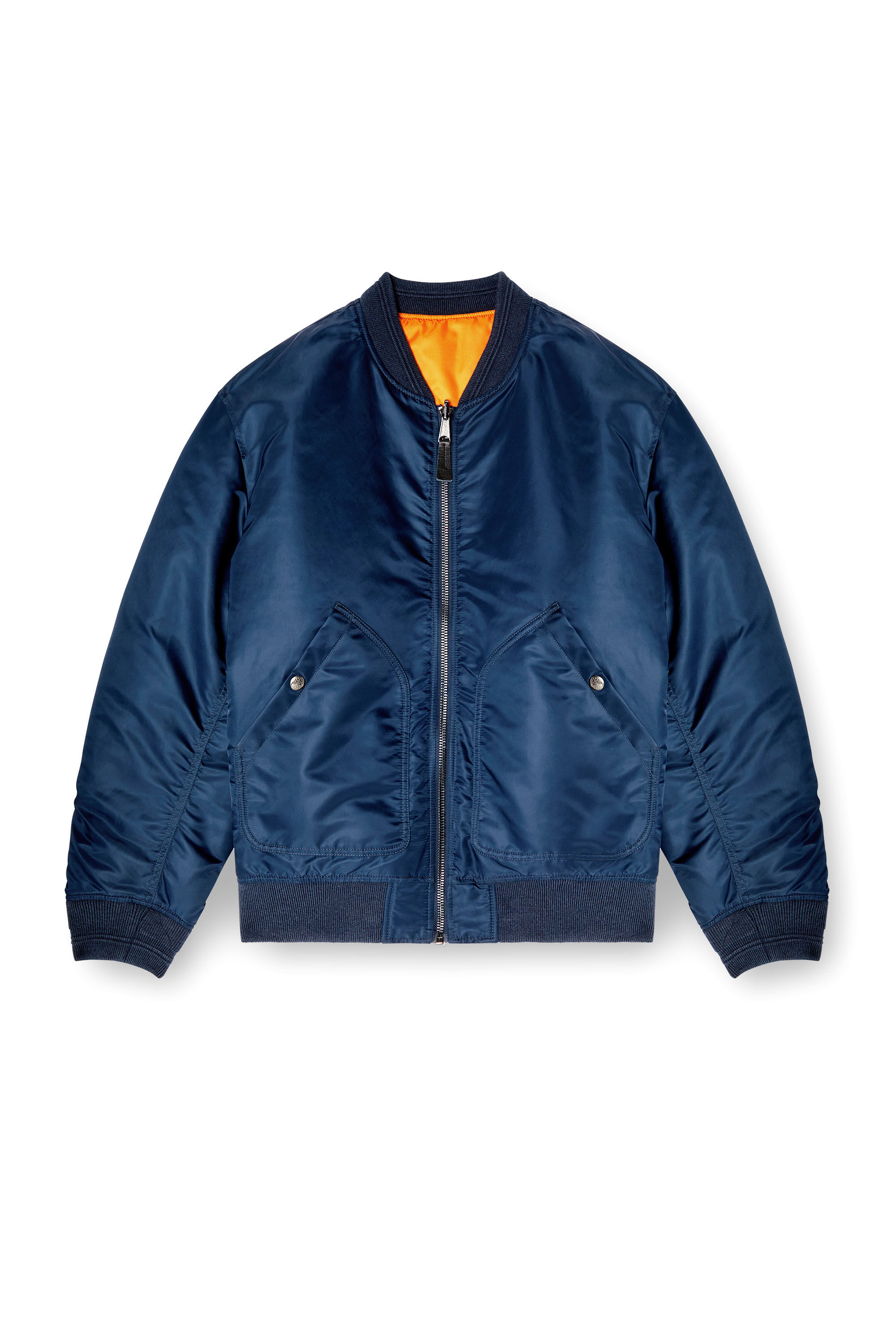 Diesel - J-HELD, Veste bomber en nylon rembourré avec Oval D Homme in Bleu - 2