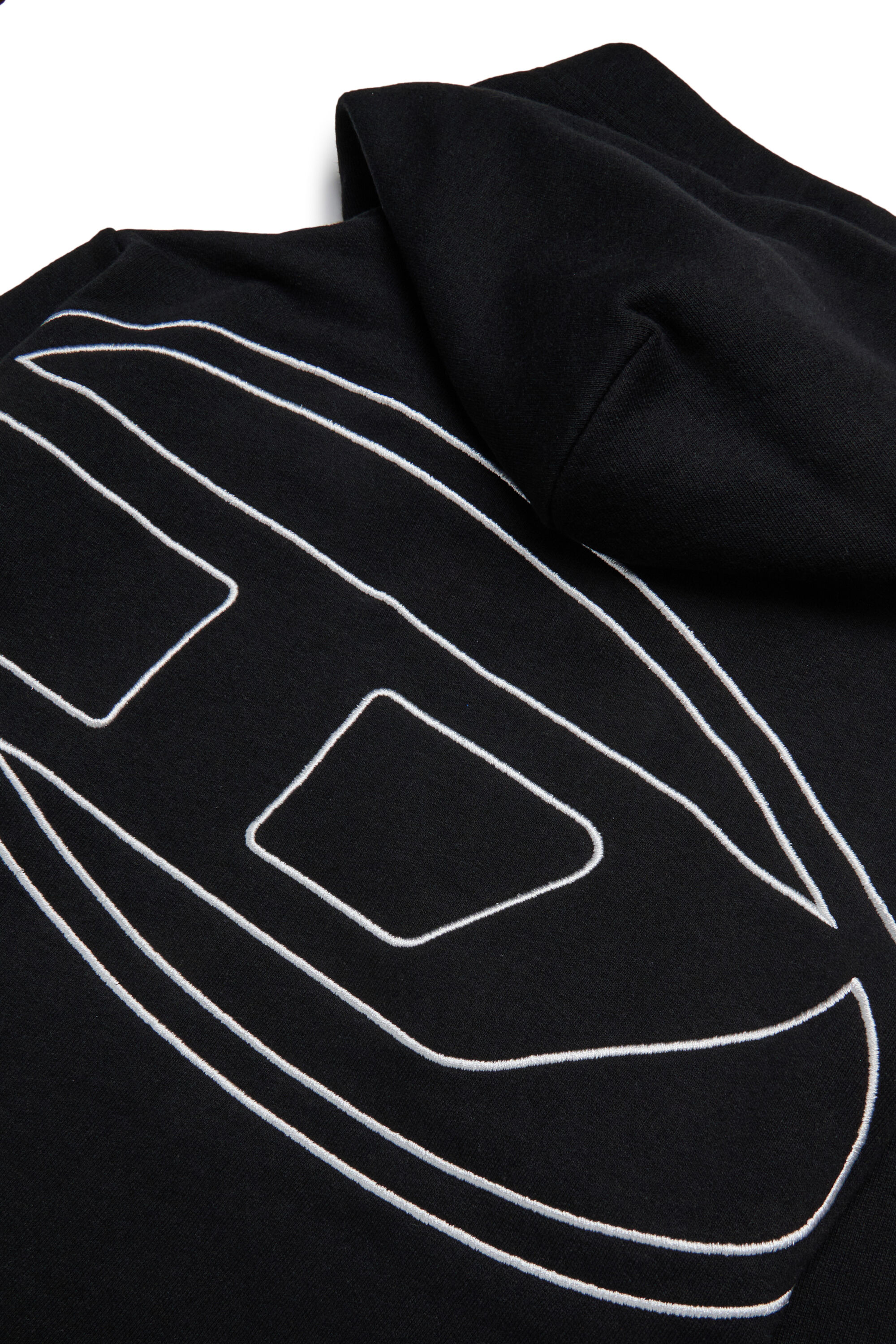 Diesel - SMACSHOODMEGOVALD OVER, Sweat-shirt à capuche avec mega broderie Oval D Homme in Noir - 4