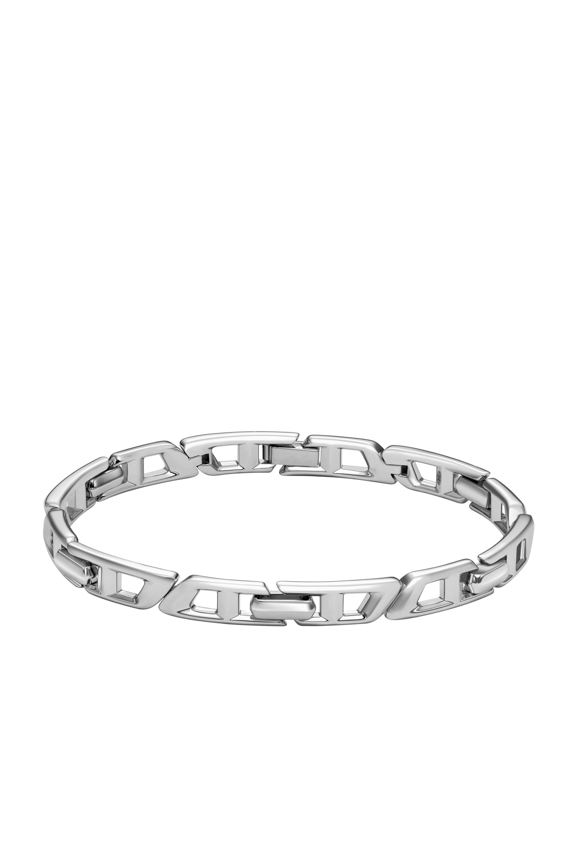 Diesel - DL1350040 STERLING SILVER JEWEL, Bracelet Link en argent sterling avec logo D. Mixte in Gris argenté - 1