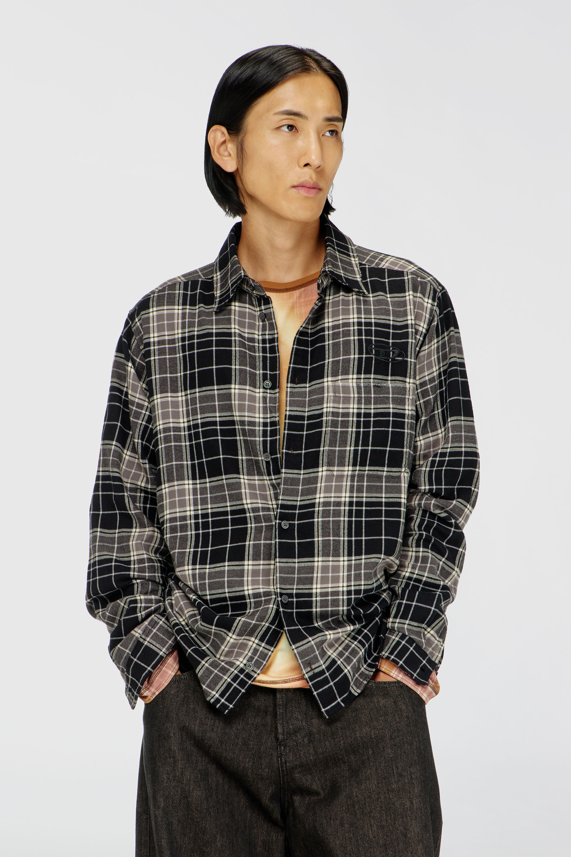 Diesel - S-SIMPLY-HNBI, Chemise &agrave; carreaux en flanelle effet distressed Homme in Polychrome - 3