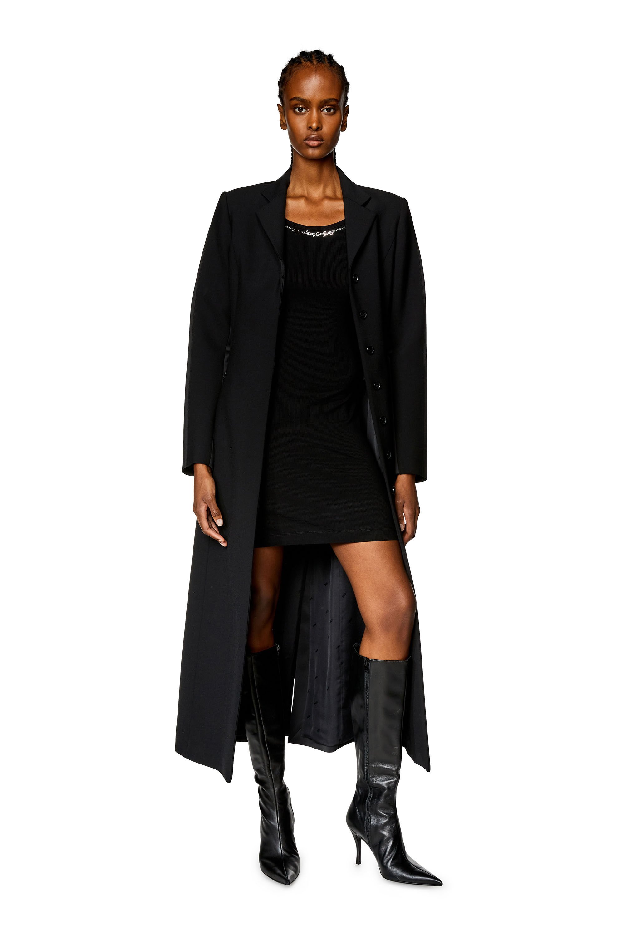 Diesel - D-MATIC, Femme Robe courte avec collier chaîne in Noir - Image 1