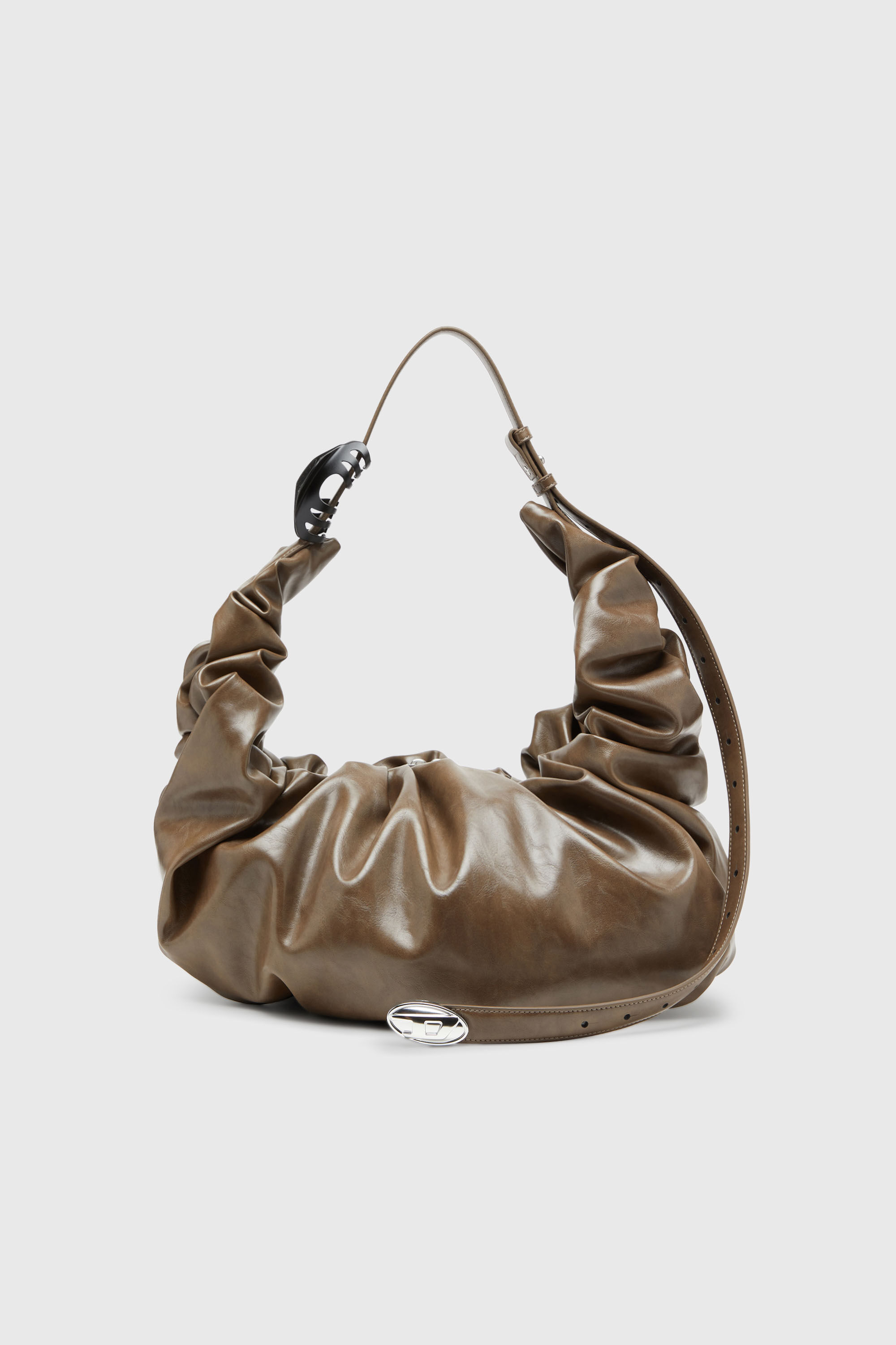 Diesel - GRAB-D HOBO L, Grab-D-Grand sac hobo froiss&eacute; Femme in Beige - 2