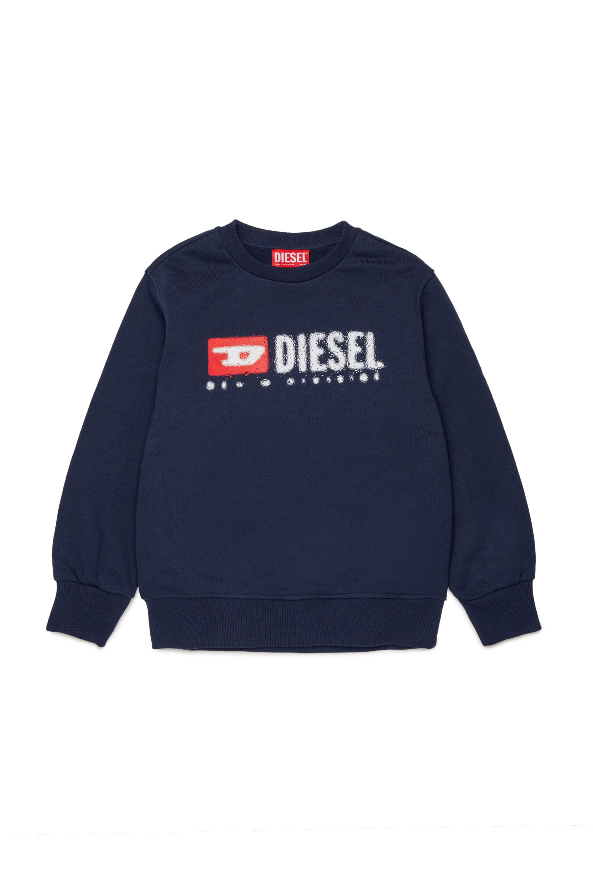 Diesel - SDROPS OVER, Sweat en coton avec logo Homme in Bleu - 1