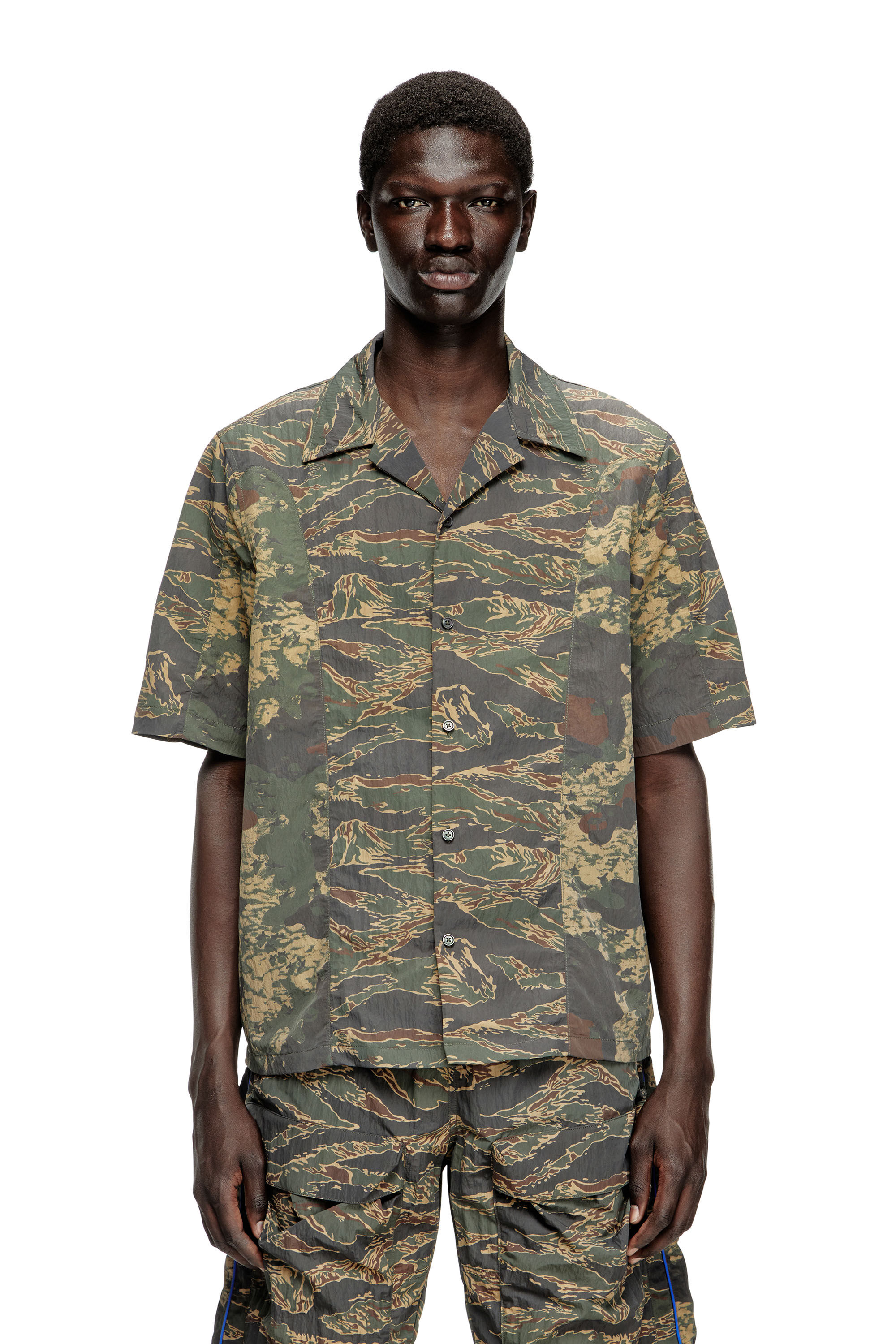 Diesel - S-BRACK-EPBW, Chemise avec imprimés camouflage mélangés Homme in Vert - 3