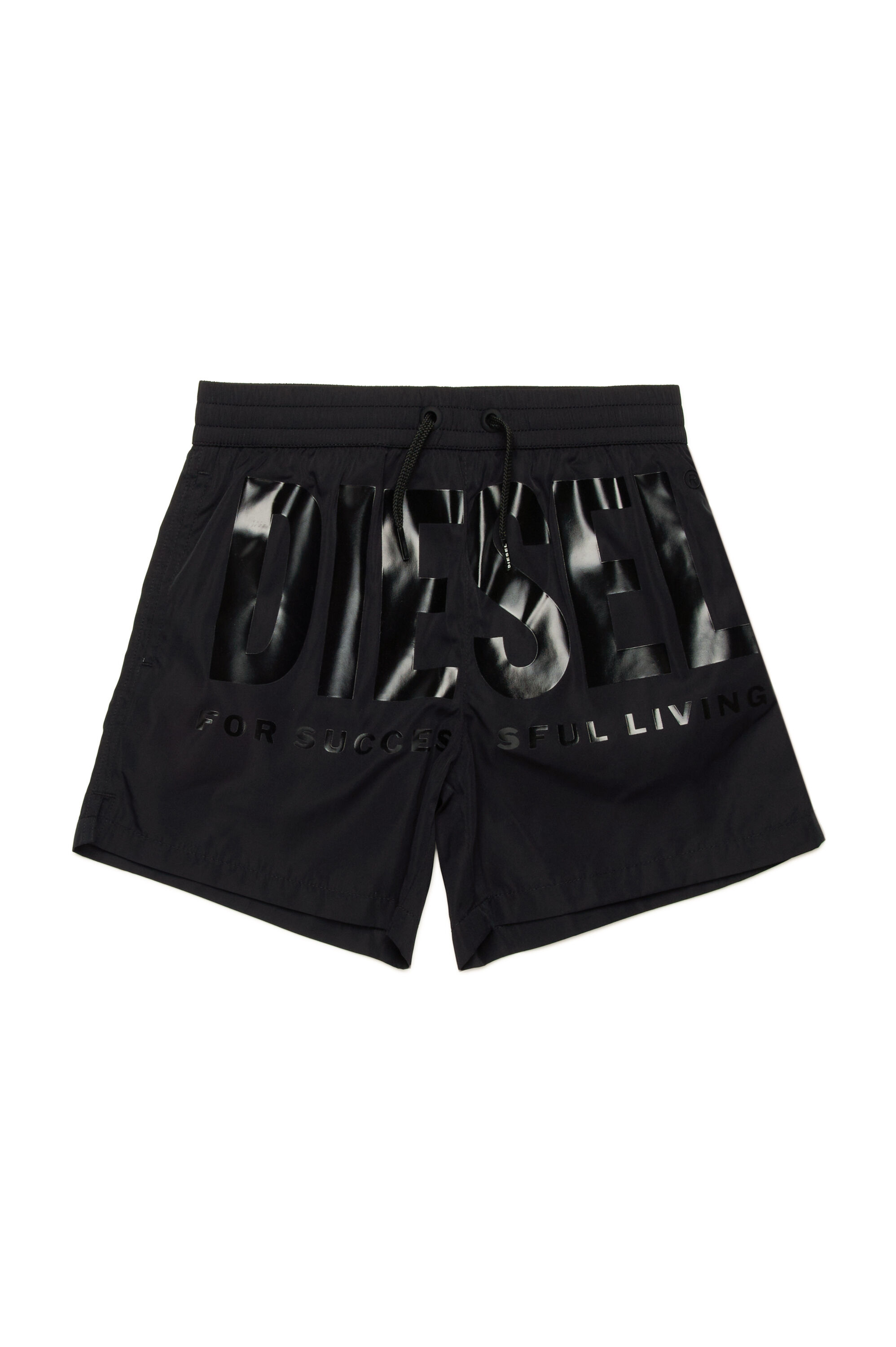 Diesel - MKENM, Short de bain avec logo Biscotto ton sur ton Homme in Noir - 1