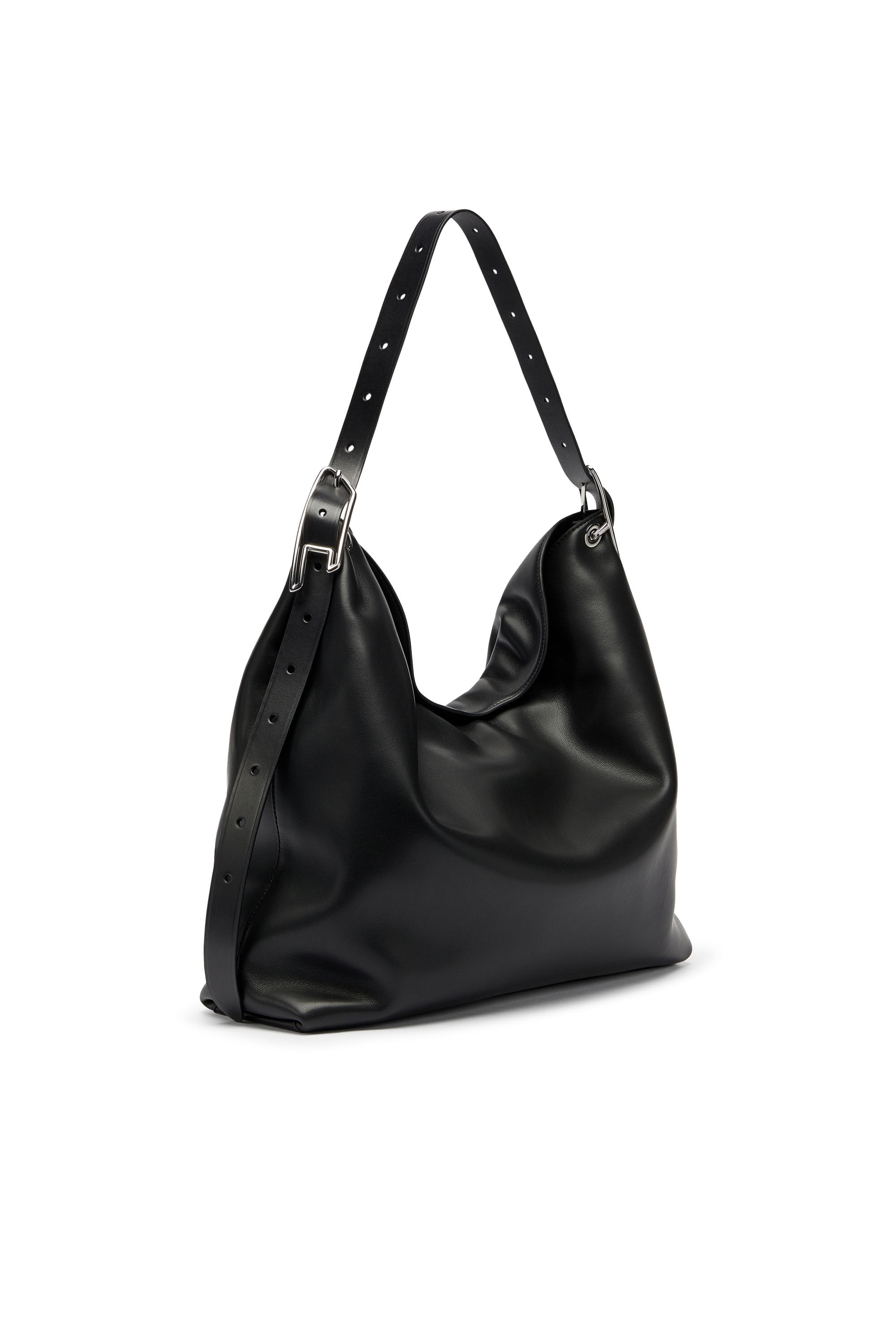 Diesel - D-LINE HOBO, D-Line-Sac hobo en cuir Femme in Noir - 7