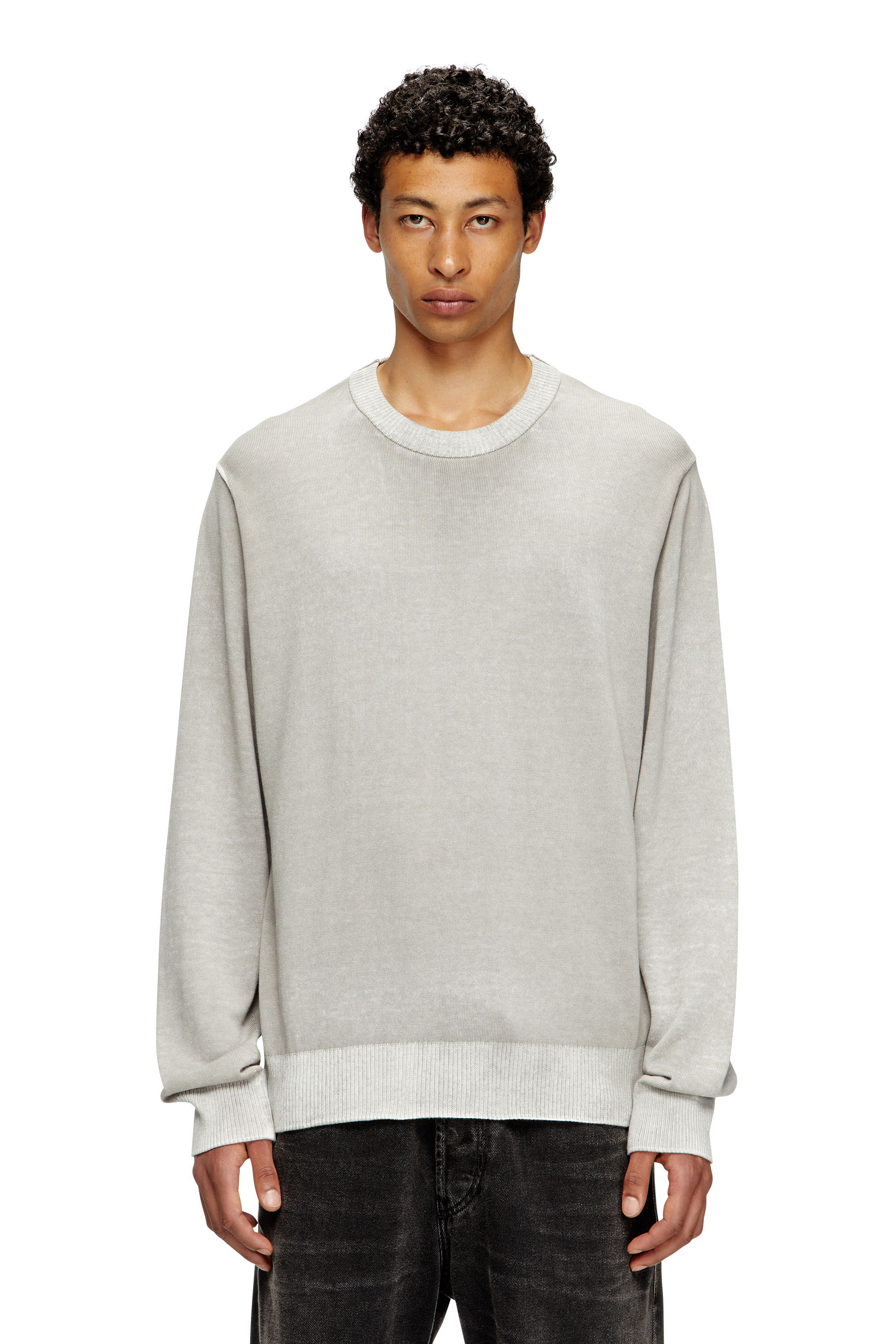 トップス diesel 24SS A11187 0BEAR Men's Reverse-print cotton jumper | Grey | Diesel diesel 24SS