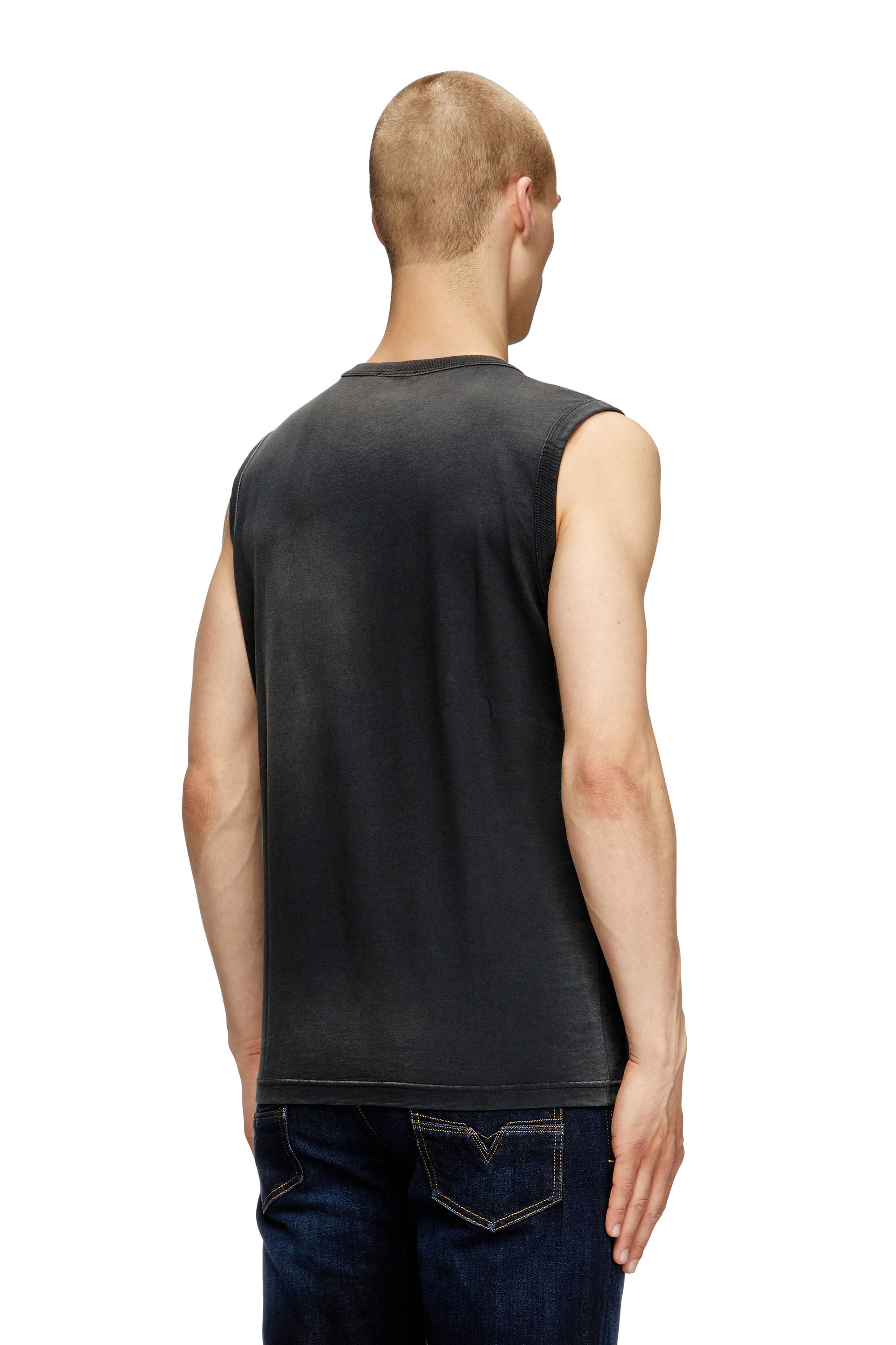 Diesel - T-BRICO, Débardeur délavé avec Oval D bouffant Homme in Noir - 4