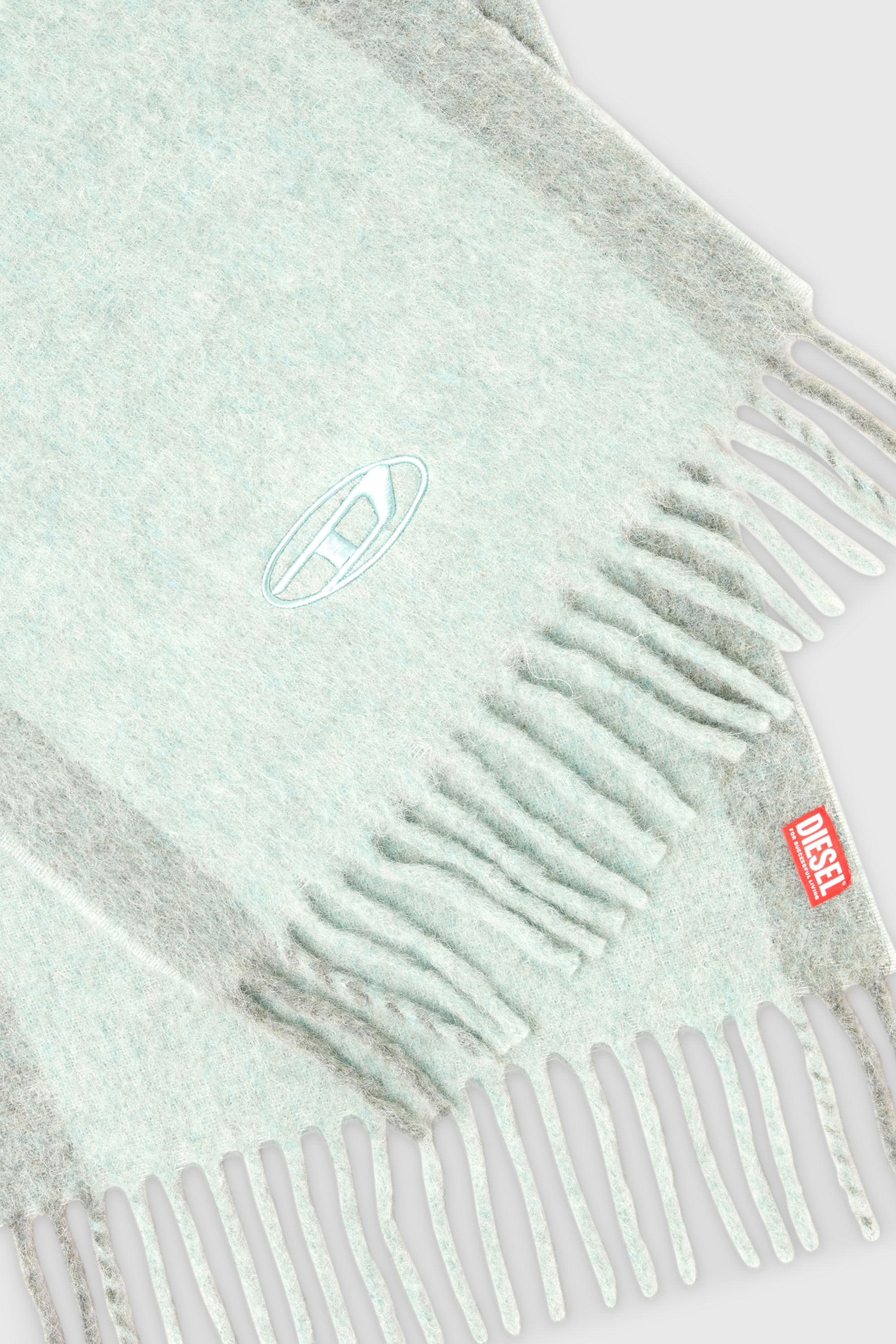 Diesel - S-OLID, &Eacute;charpe en m&eacute;lange de laine avec rayures contrast&eacute;es Homme in Vert - 3