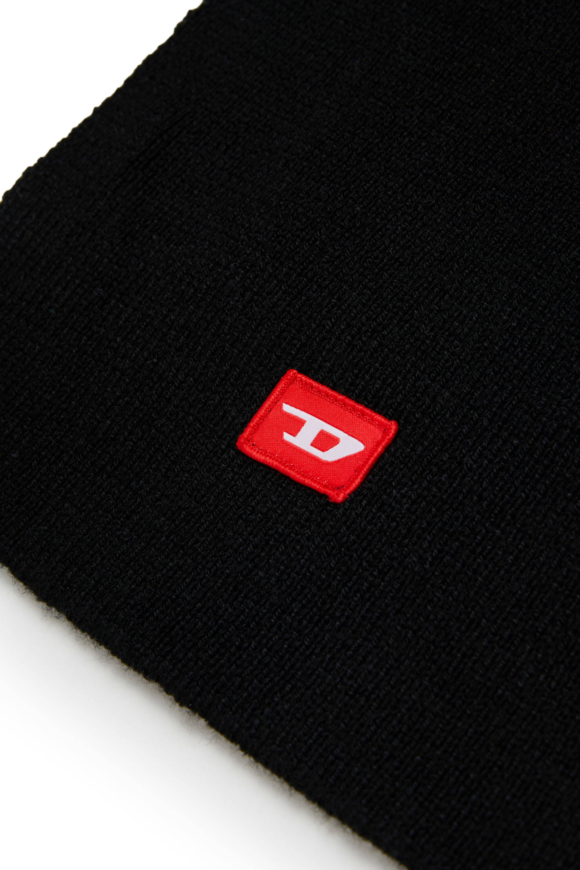 Diesel - RLOT, Unisex's Wool-blend scarf with D logo patch in Black - 3