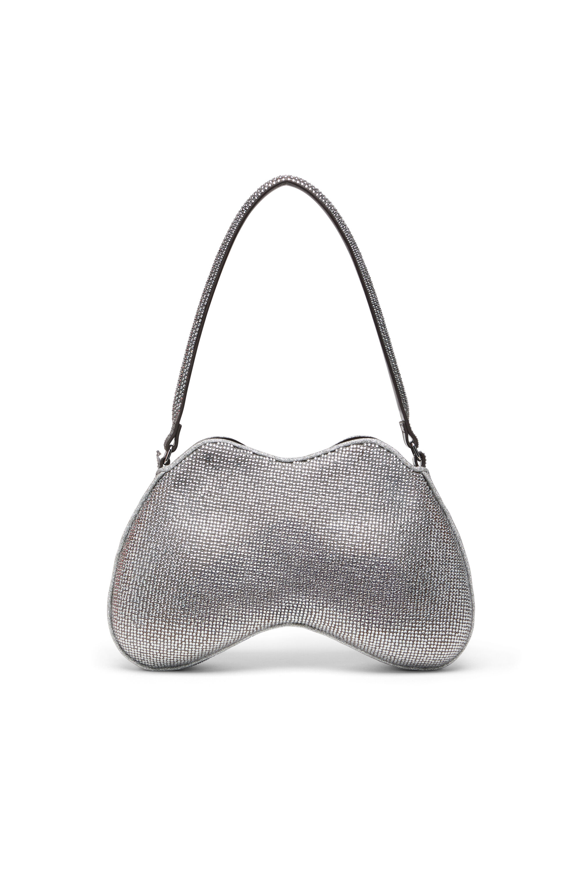Diesel - DOUBLE-D SHOULDER, Double-D-Sac épaule avec des cristaux en all-over Femme in Gris argenté - 3