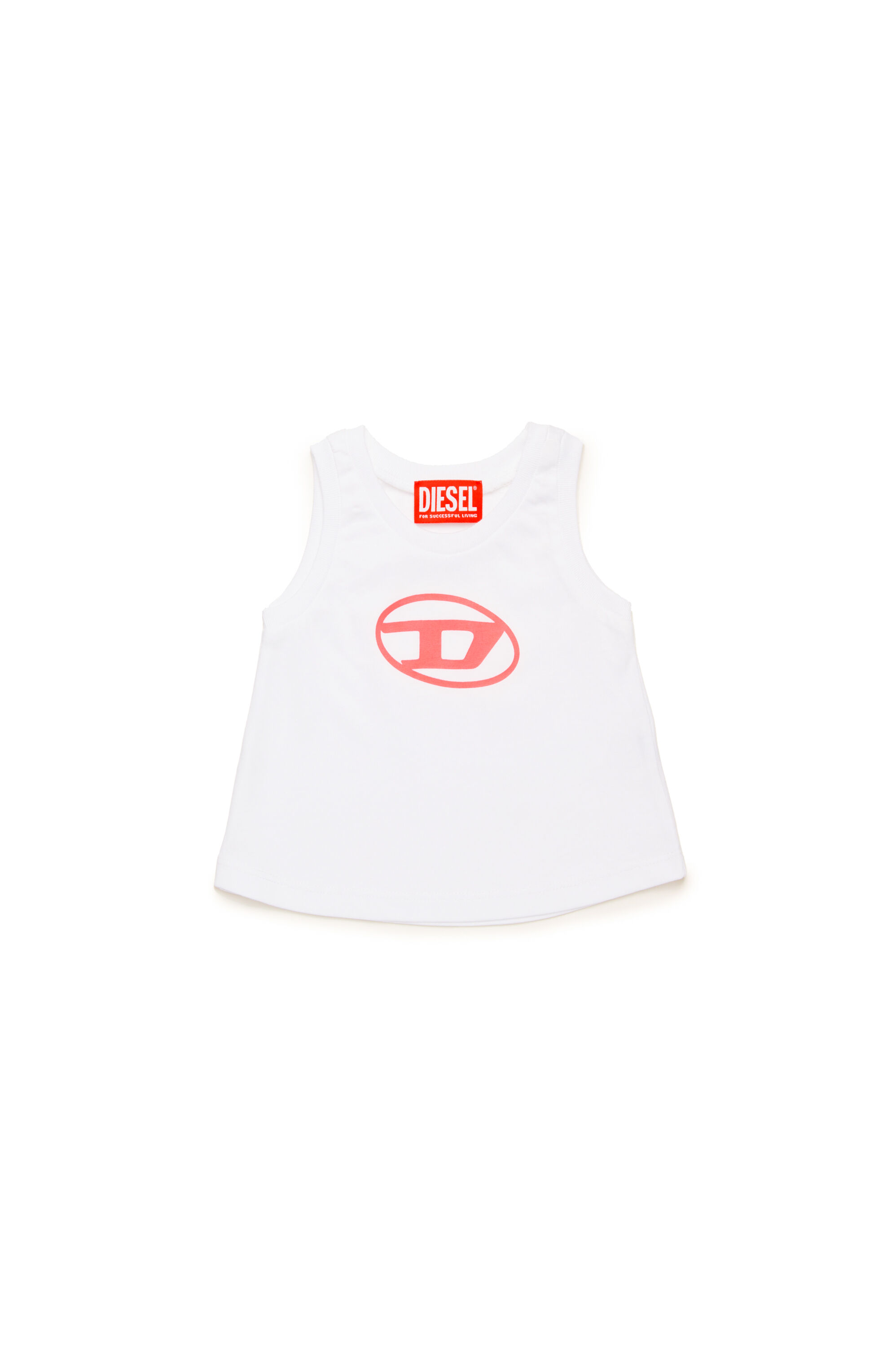 Diesel - MTARBIB, Woman's Sleeveless top with Oval D logo in White - 1