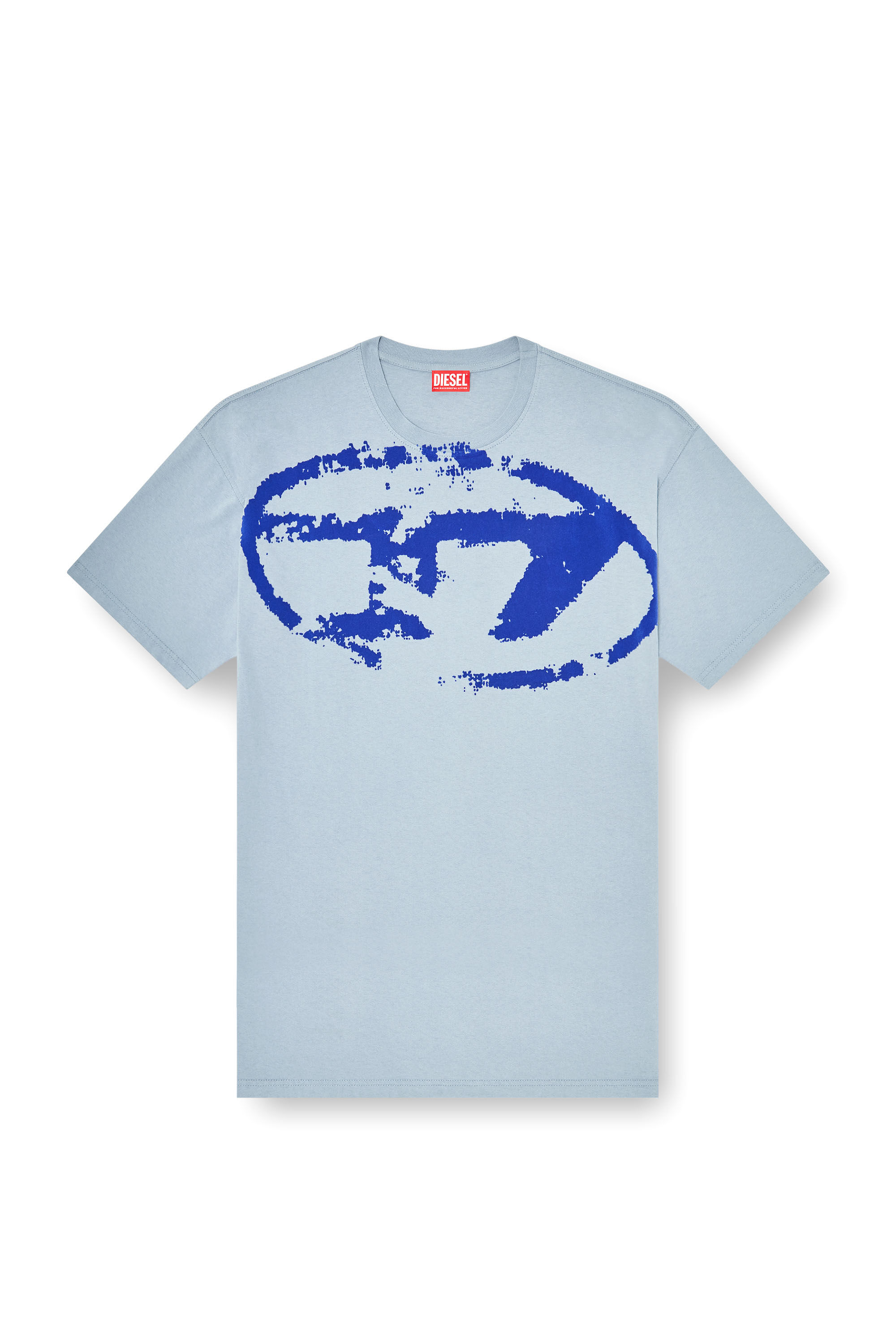 Diesel - T-BOXT-N14, T-shirt avec logo floqu&eacute; effet vieilli Homme in Bleu - 2