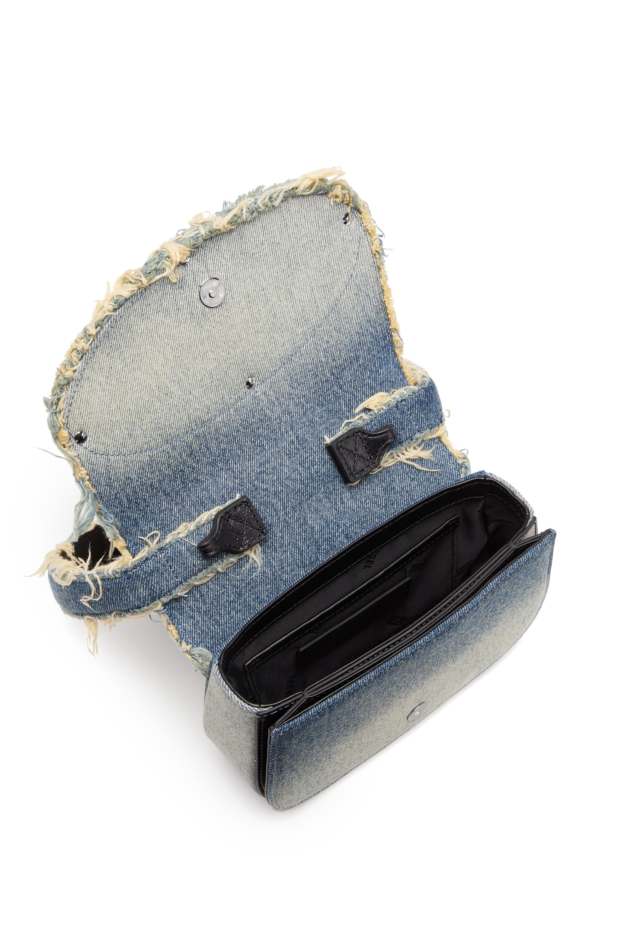 Diesel - 1DR, 1DR-Sac épaule iconique en denim et cristaux Femme in Bleu - 5