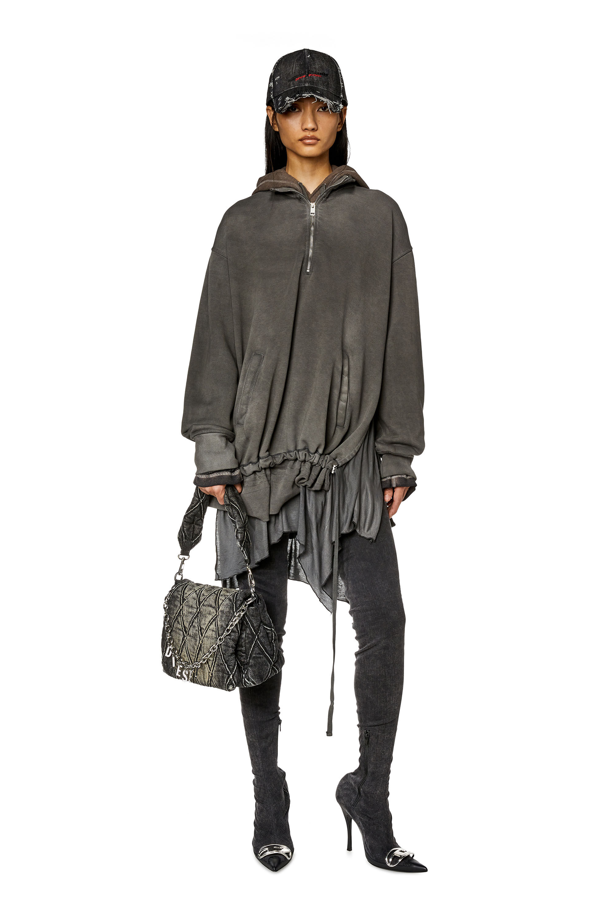 DIESEL ☆ Charm-D M-Shoulder bag in llic camo canvas Women's Charm-D M-Shoulder bag in metallic camo canvas