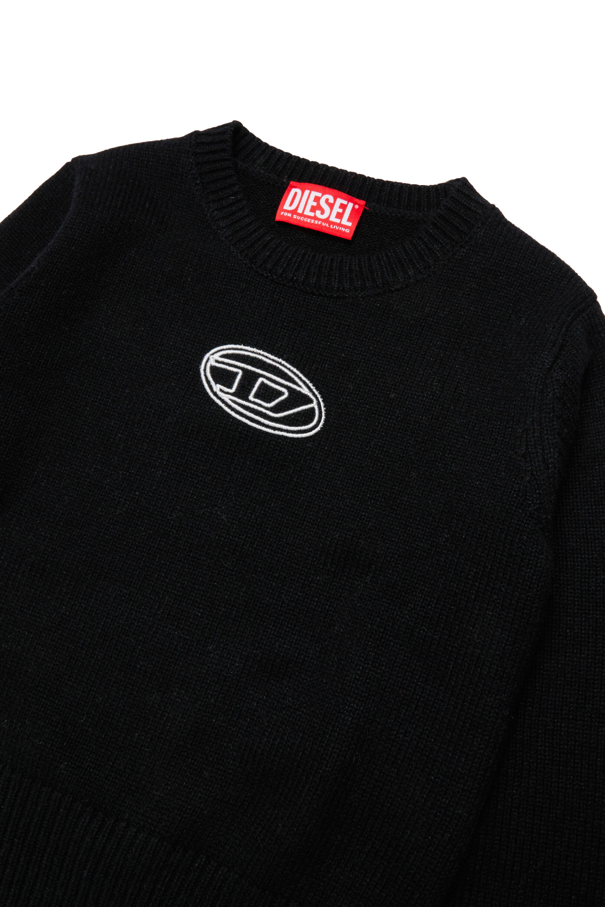 Diesel - KLESSY, Pull en laine mélangée avec logo Femme in Noir - 3