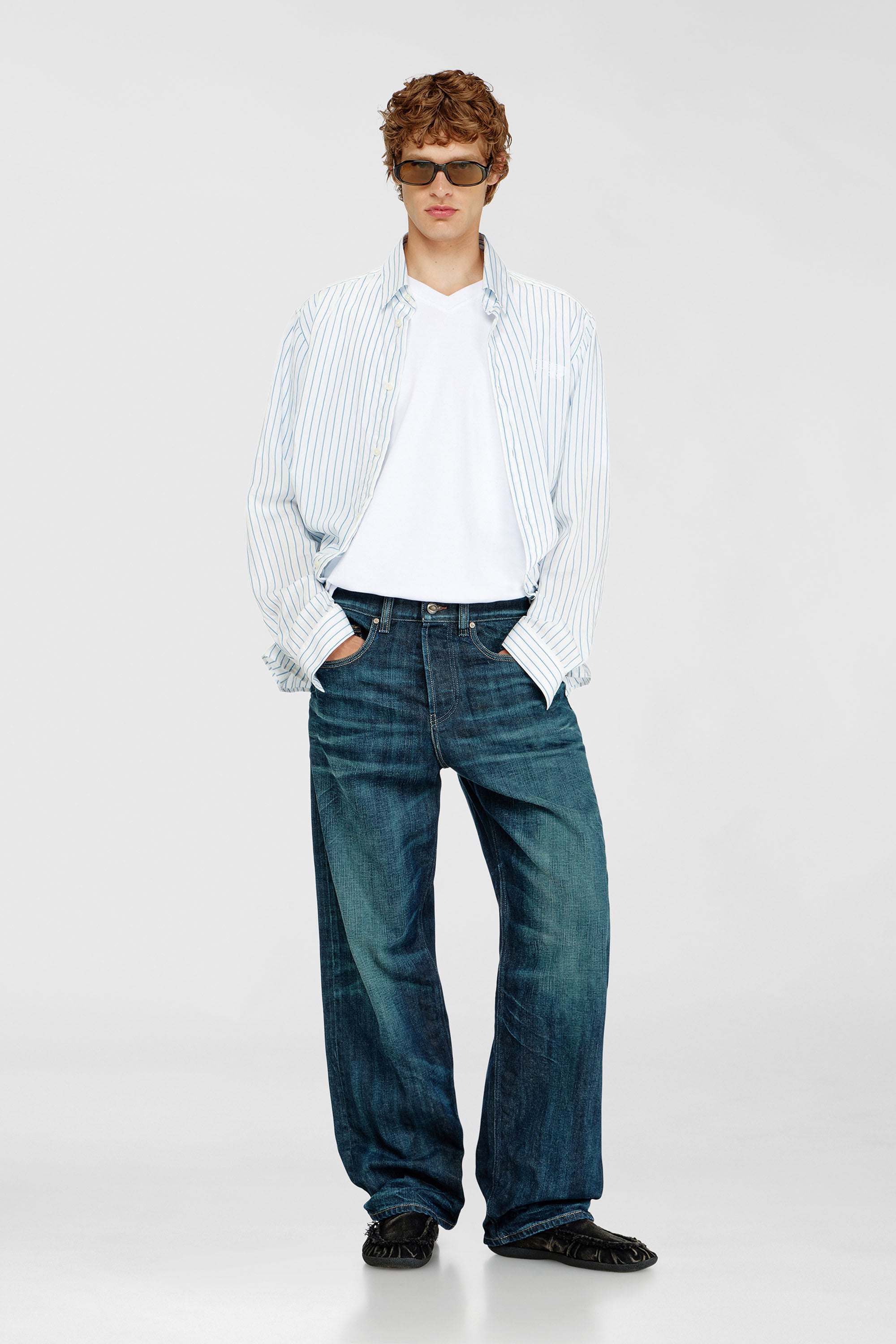 Diesel - Relaxed Jeans 2001 D-Macro 09Q04 Homme, Bleu Fonc&eacute; - Image 2