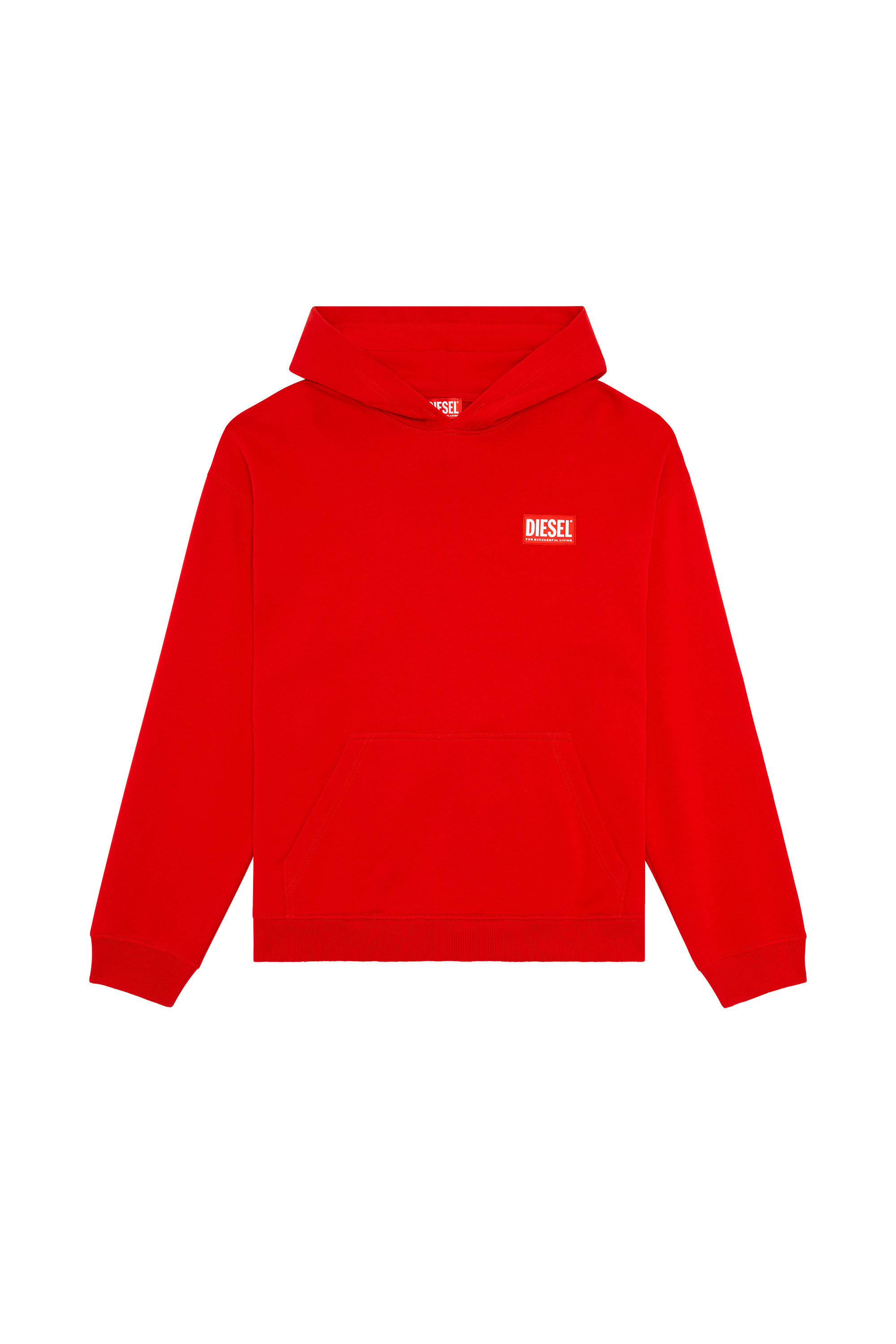 Men s Oversized hoodie with logo patch Red Diesel