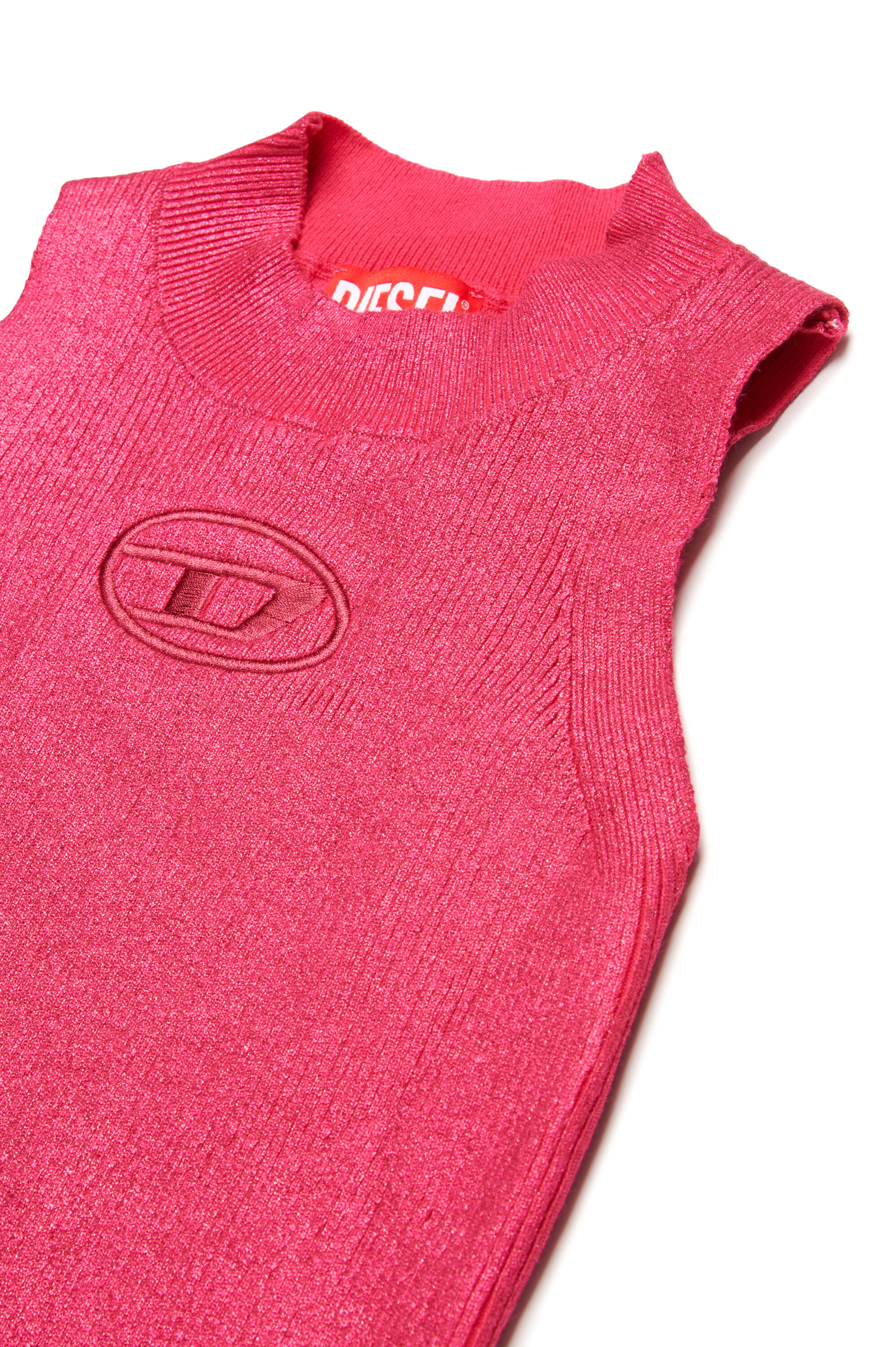 Diesel - KMONERVAXTOP, Débardeur en maille côtelée métallisée Femme in Rose - 3